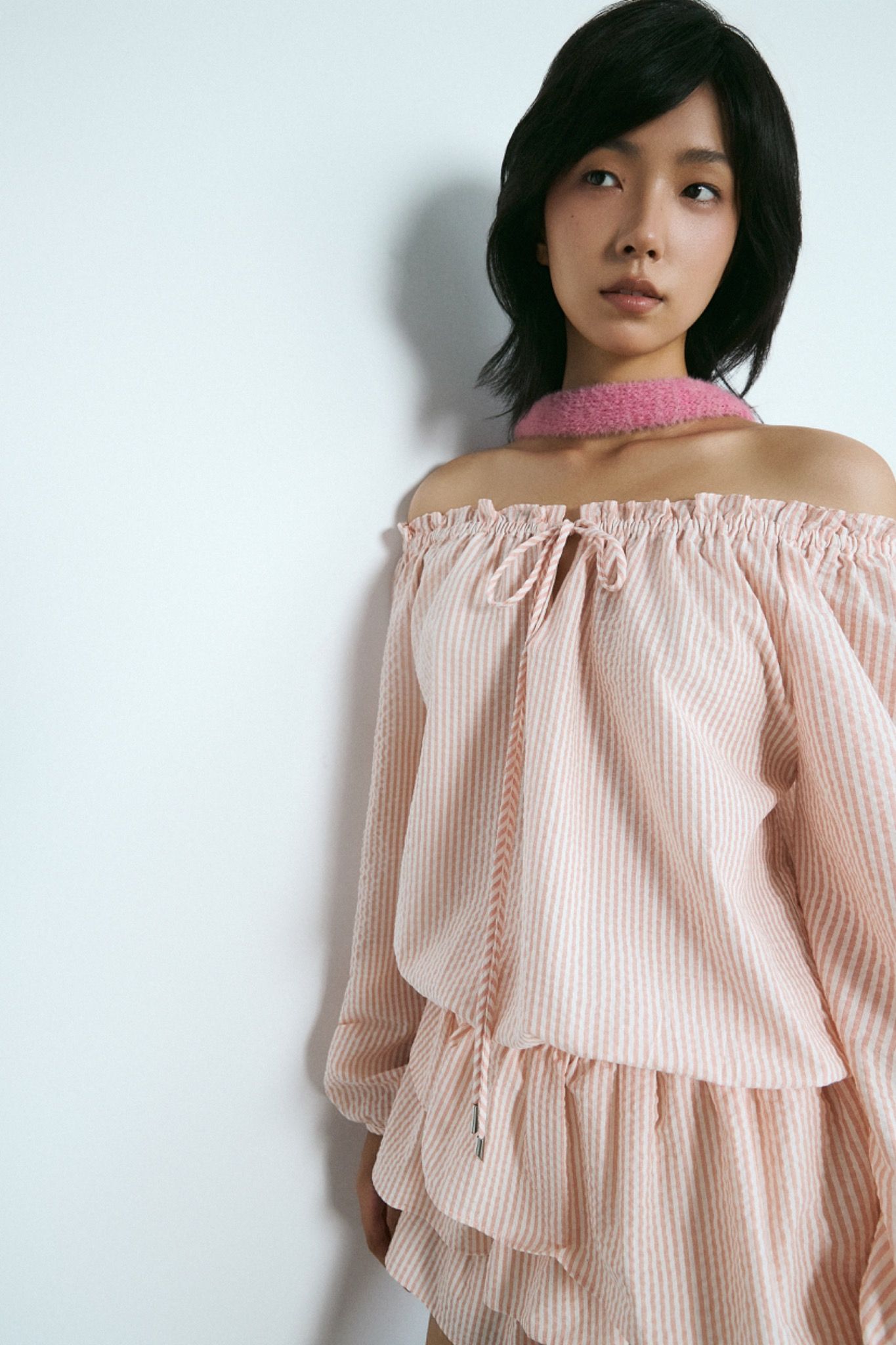Striped Ruffle Mini Dress