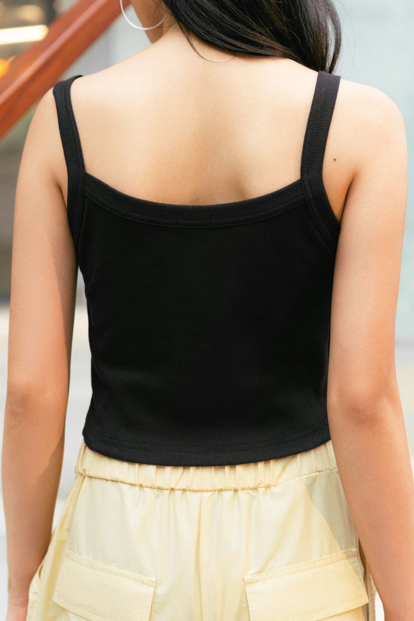 Black Floral Embroidered Tank Top