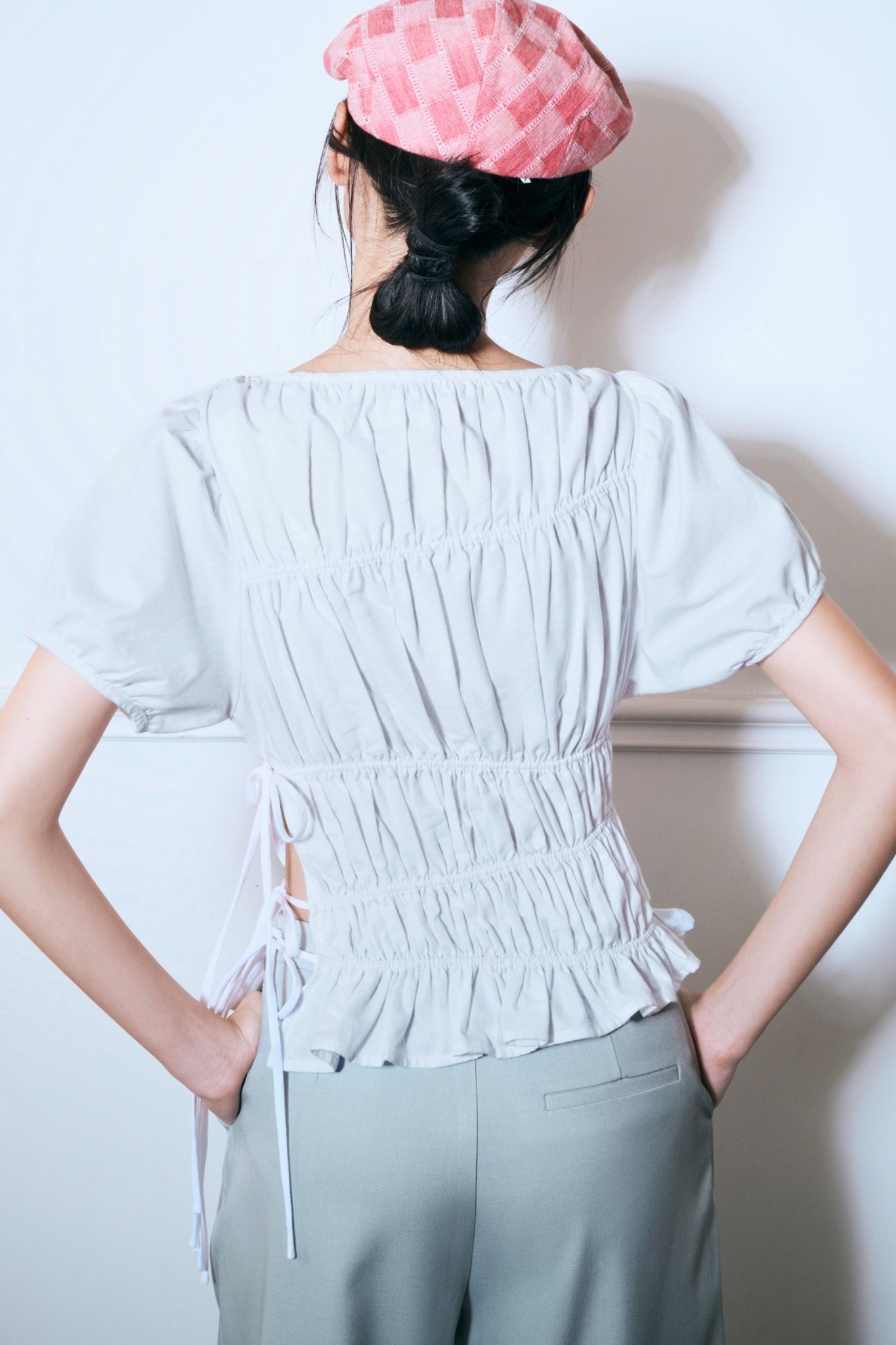 White Ruched Top