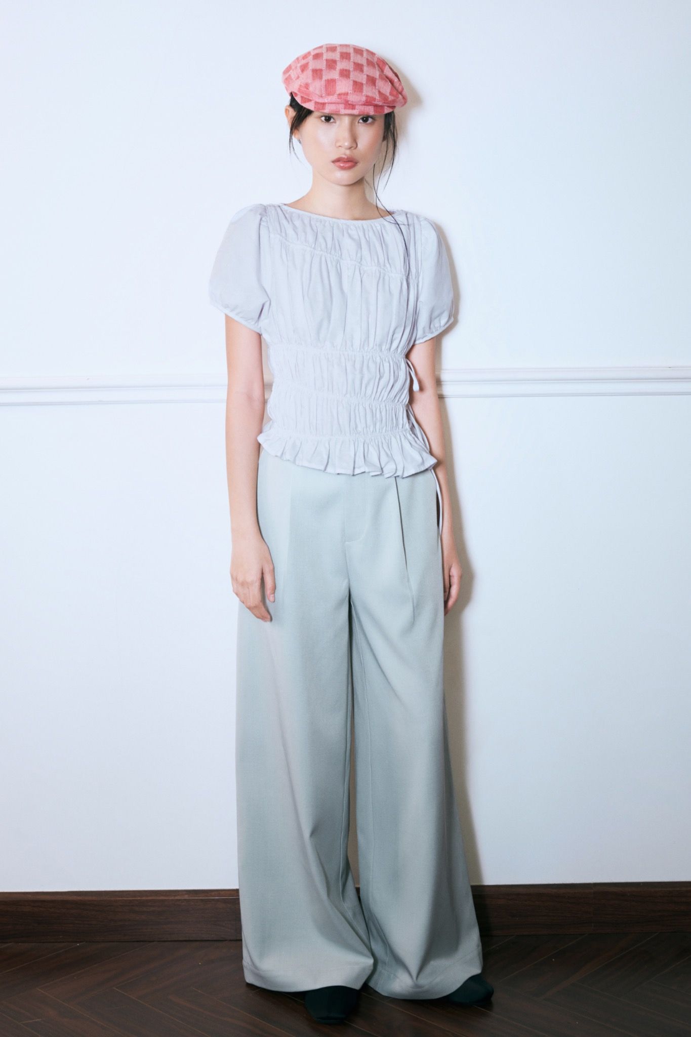 White Ruched Top