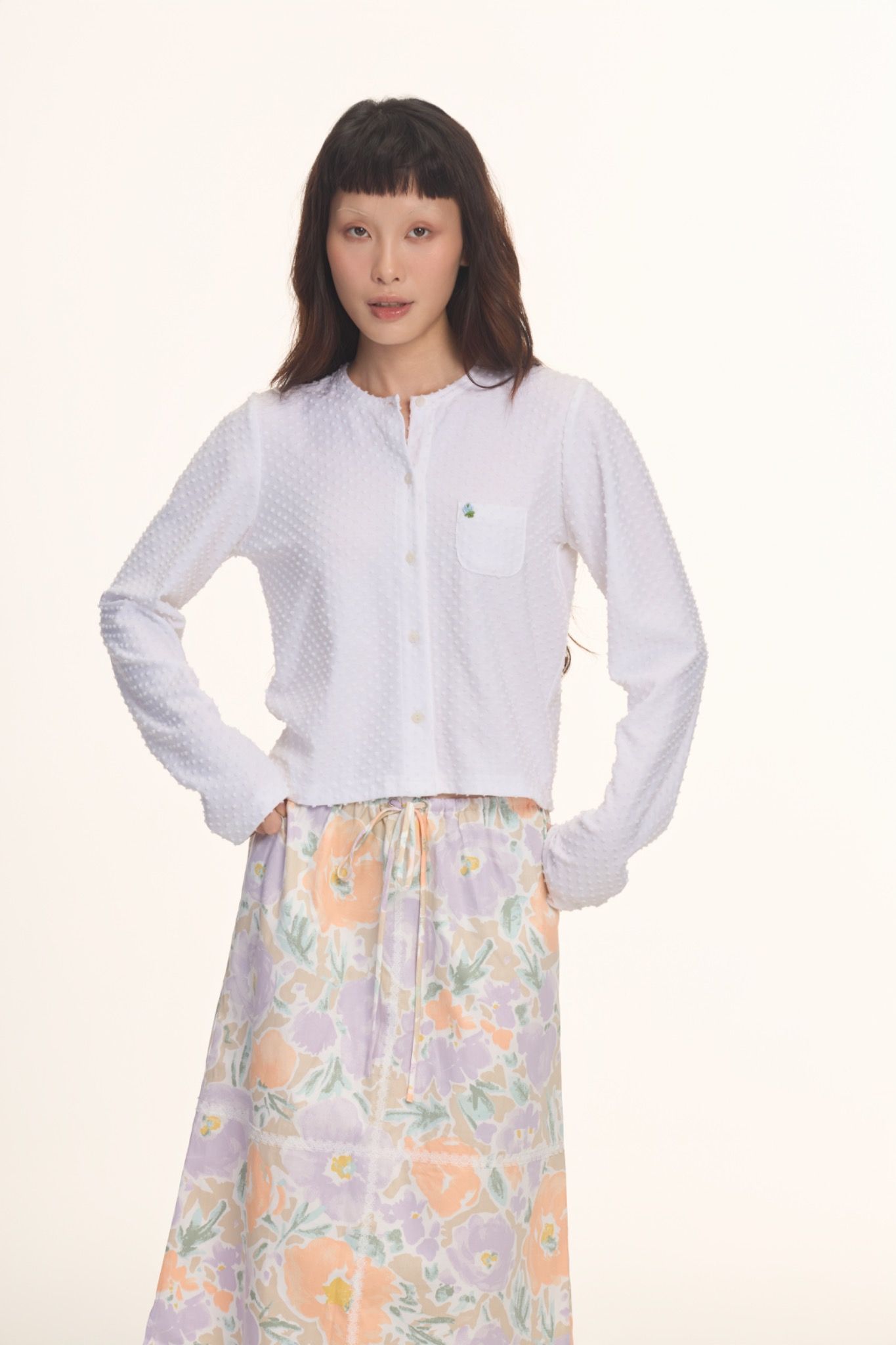 White Long Sleeve Cardigan