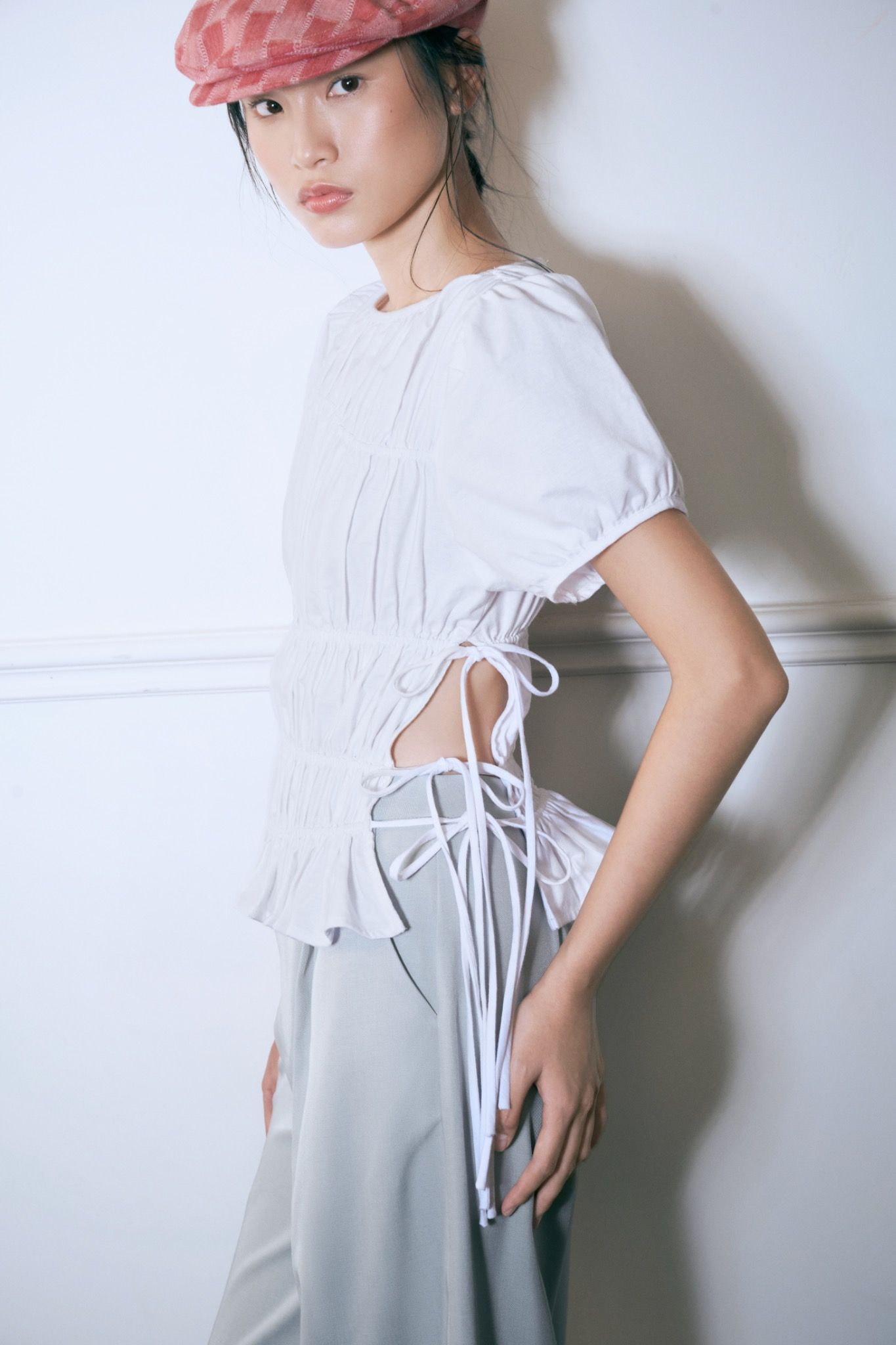 White Ruched Top