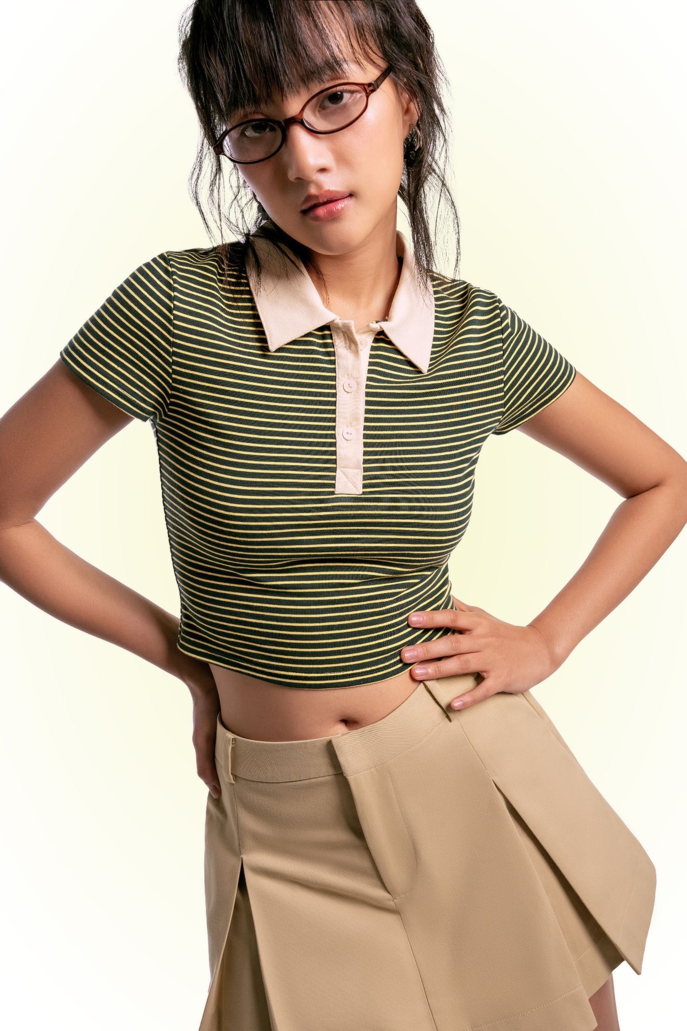 Crop Polo Neck Top