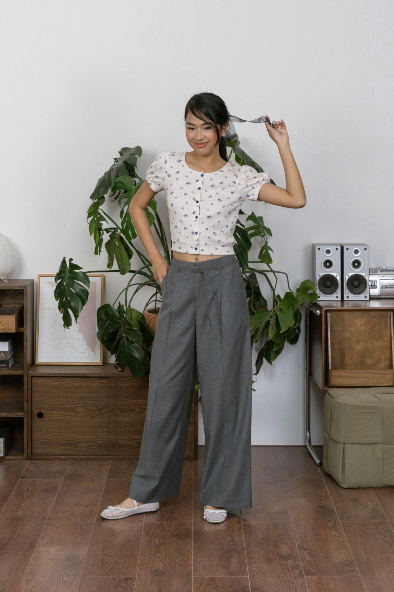 Belt Pleated Trousers