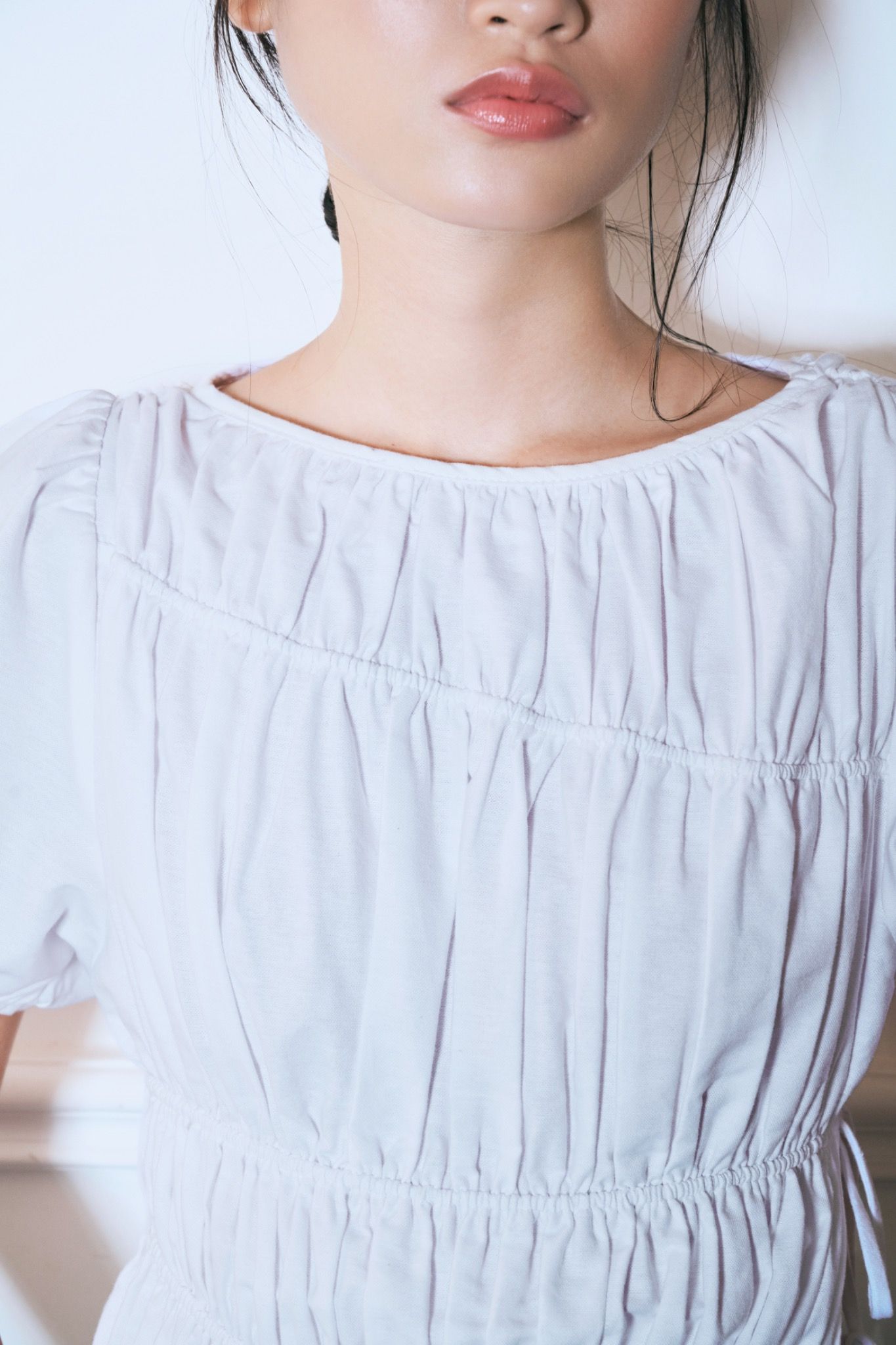 White Ruched Top