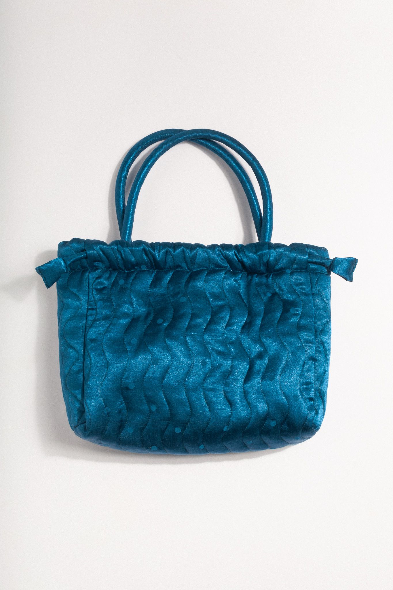  Quilted Bucket Bag - Blue 