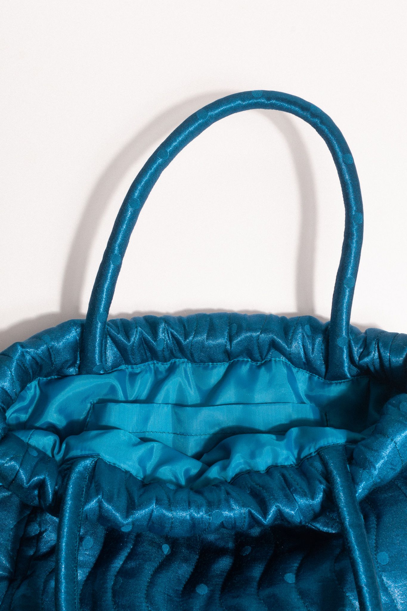  Quilted Bucket Bag - Blue 
