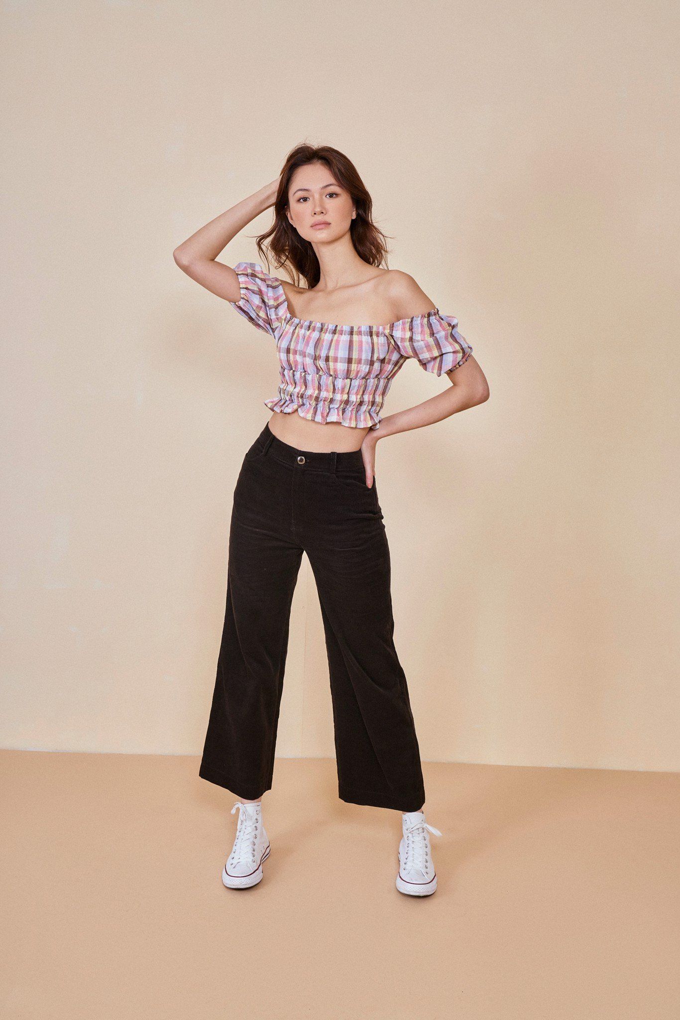 Dark Brown Wide Leg Trousers