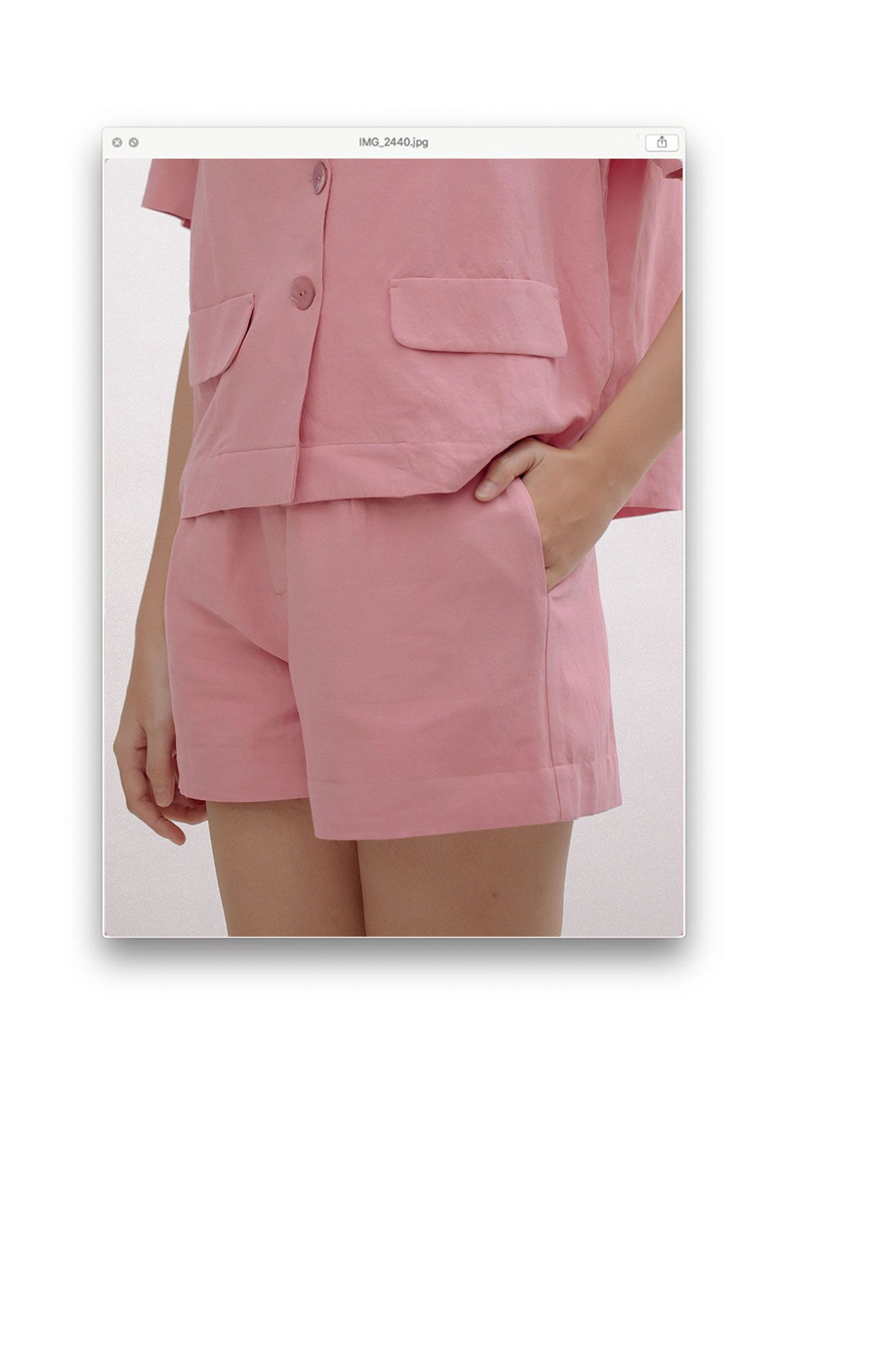 Pink Linen Shorts