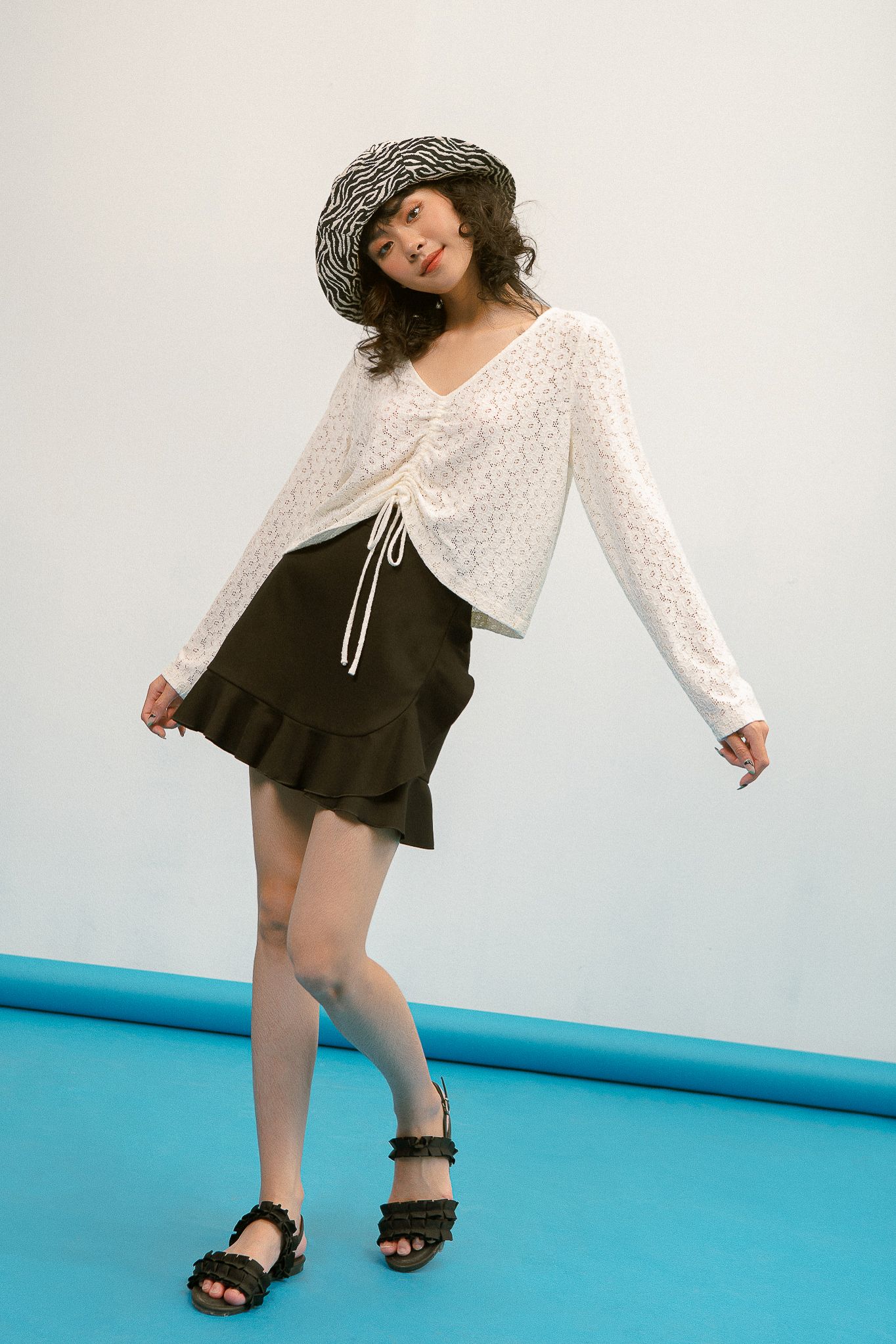 Black Ruffle Mini Skirt