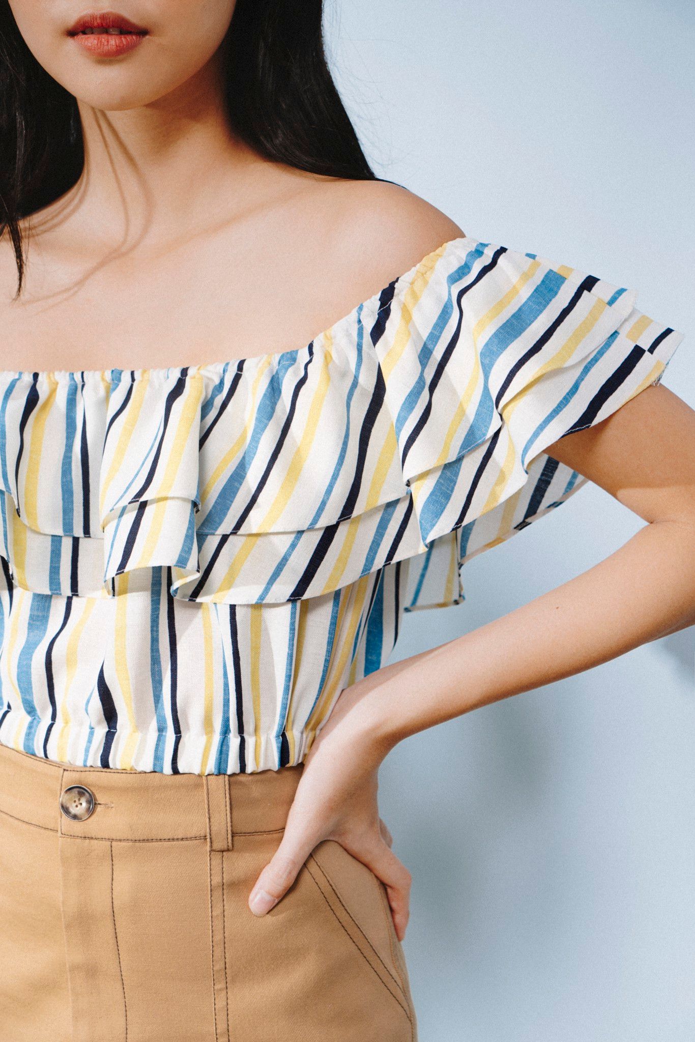 Striped Off the Shoulder Top