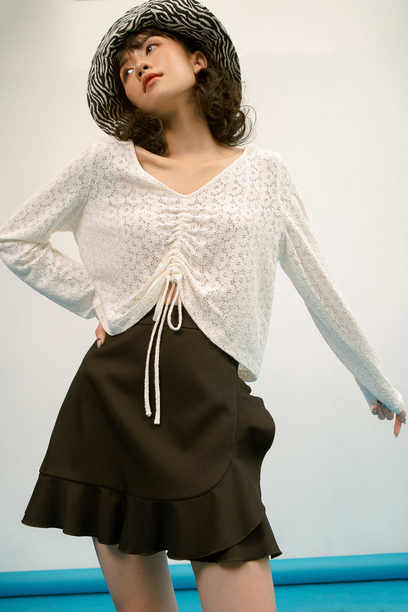 Black Ruffle Mini Skirt