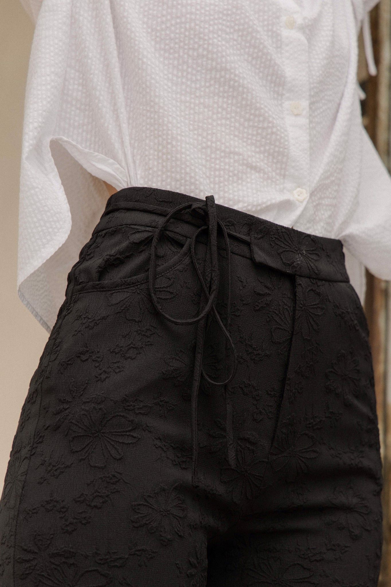 Flared Jacquard Trousers