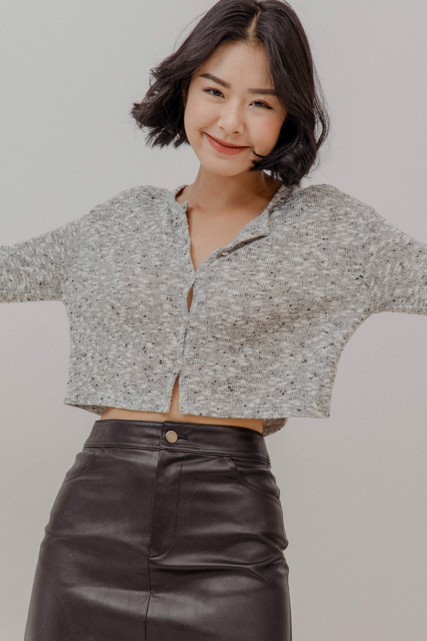 Grey Long Sleeve Cardigan