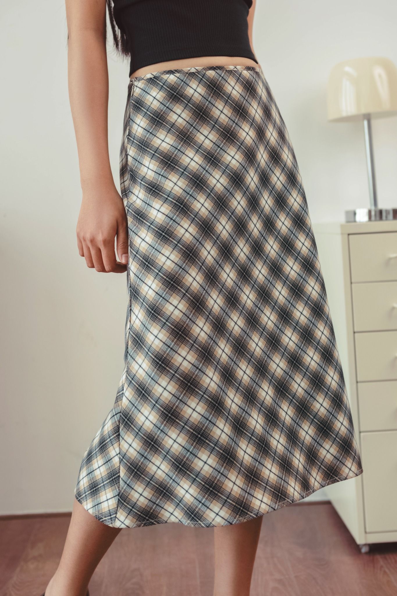  Tartan Mid-Length Skirt 