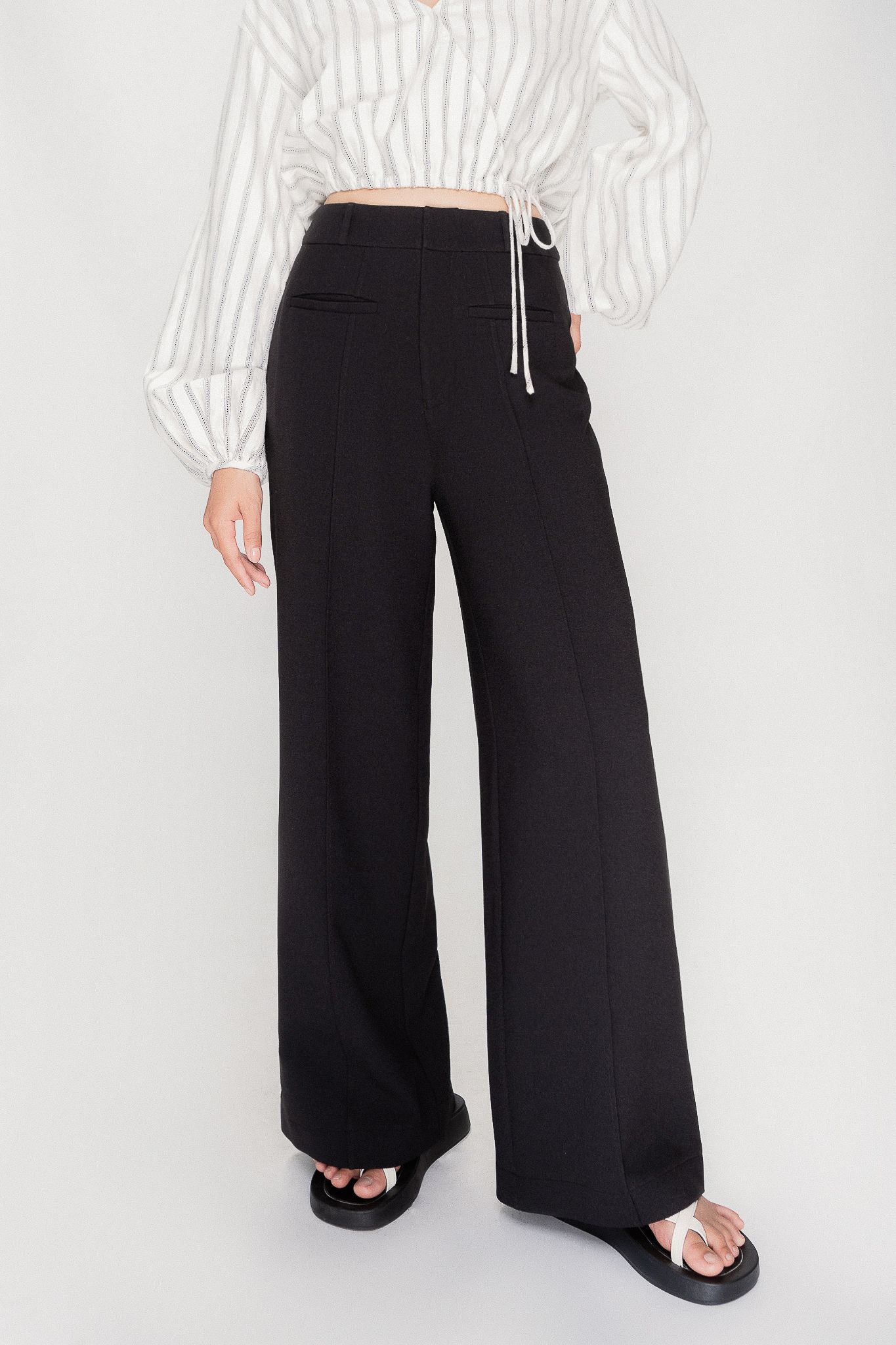  Black Straight Leg Trousers 