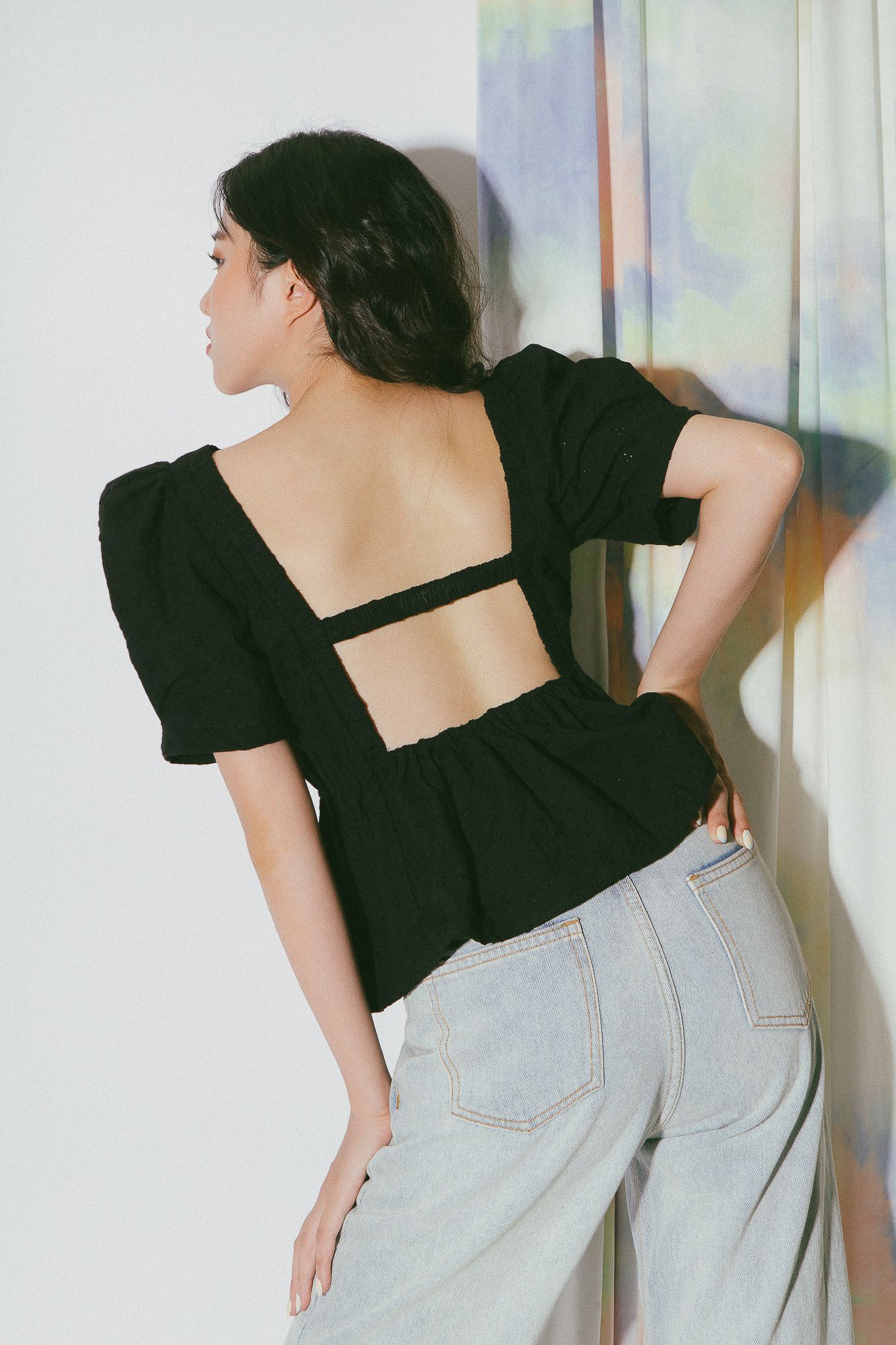 Black Open Back Top
