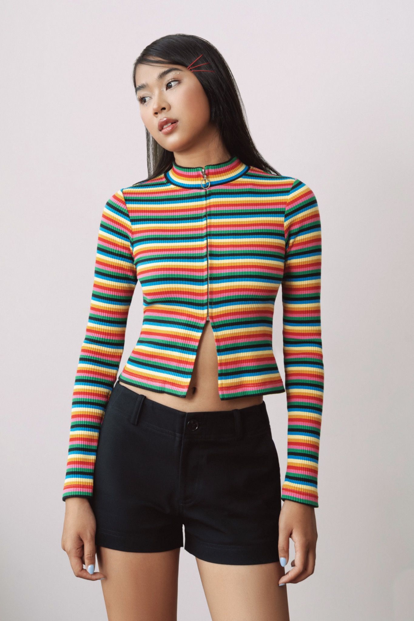 Colorful Zipper Top