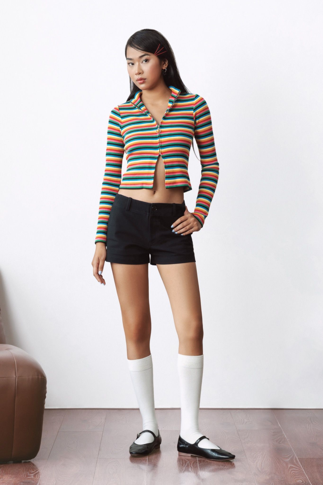 Colorful Zipper Top