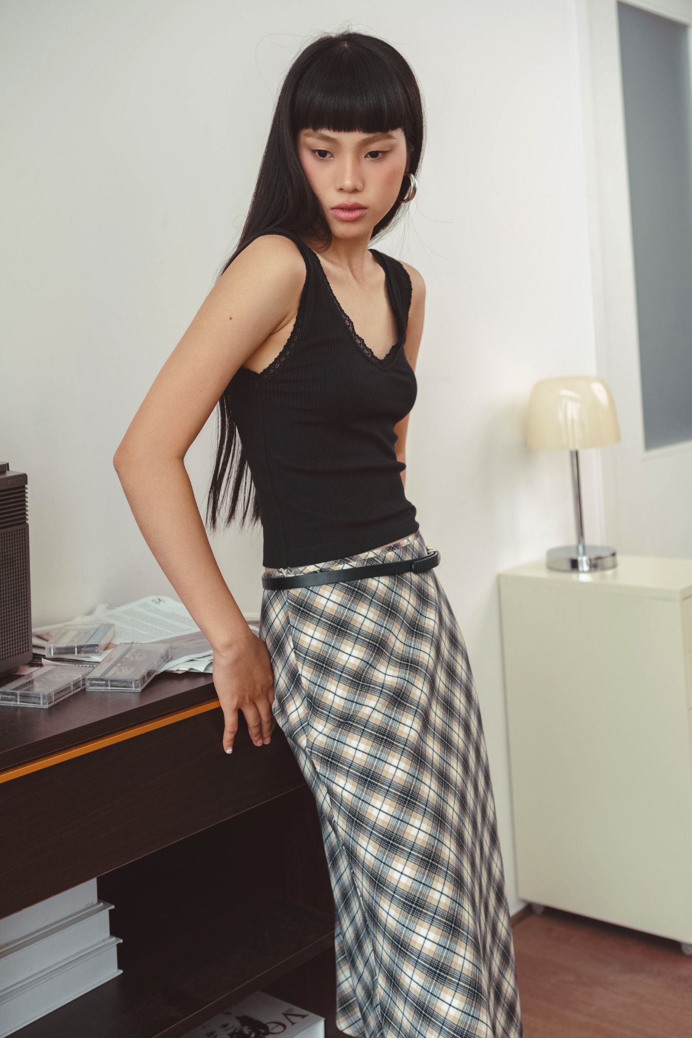  Tartan Mid-Length Skirt 