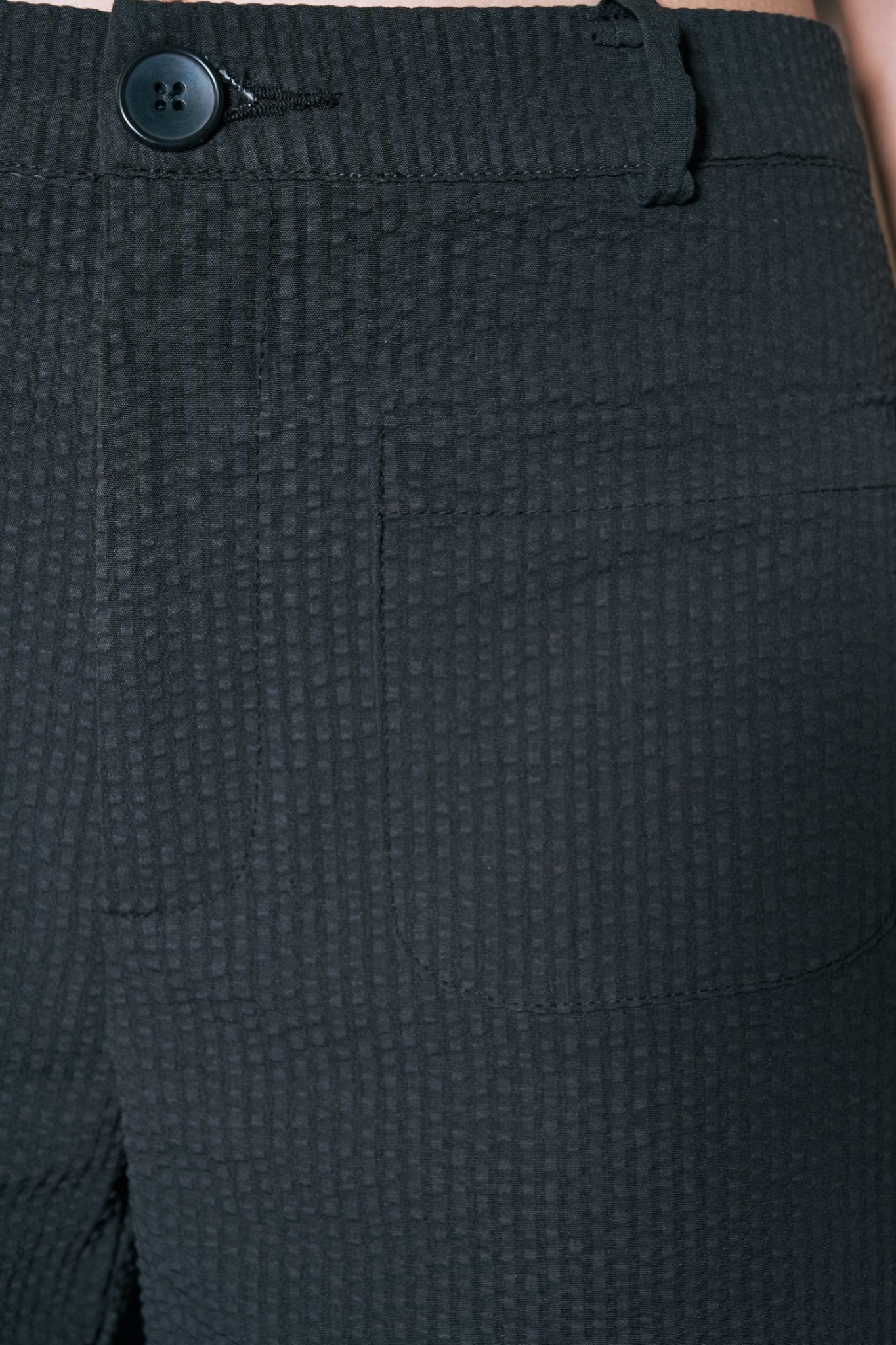 Black Ruffle Hem Trousers
