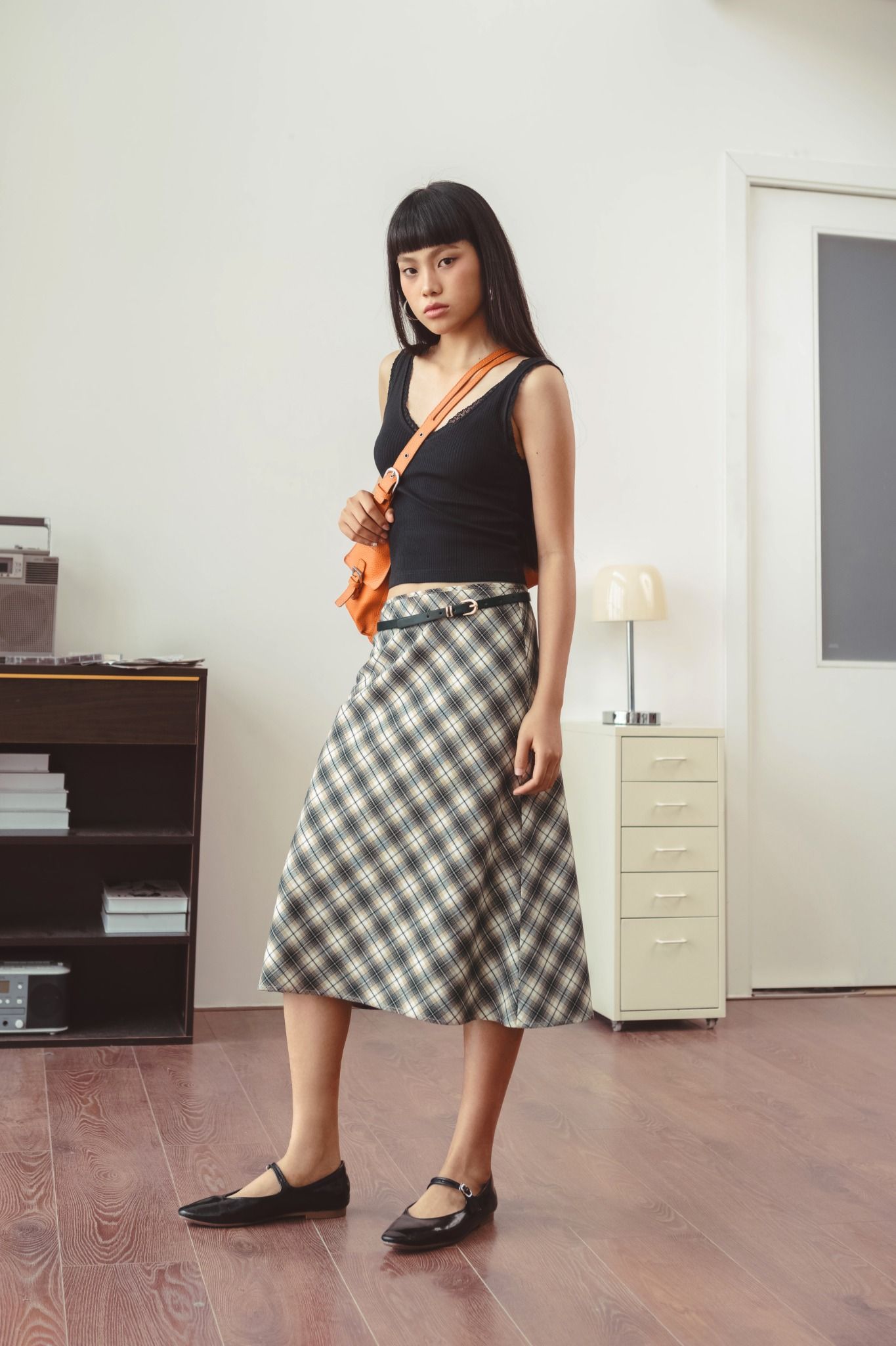  Tartan Mid-Length Skirt 