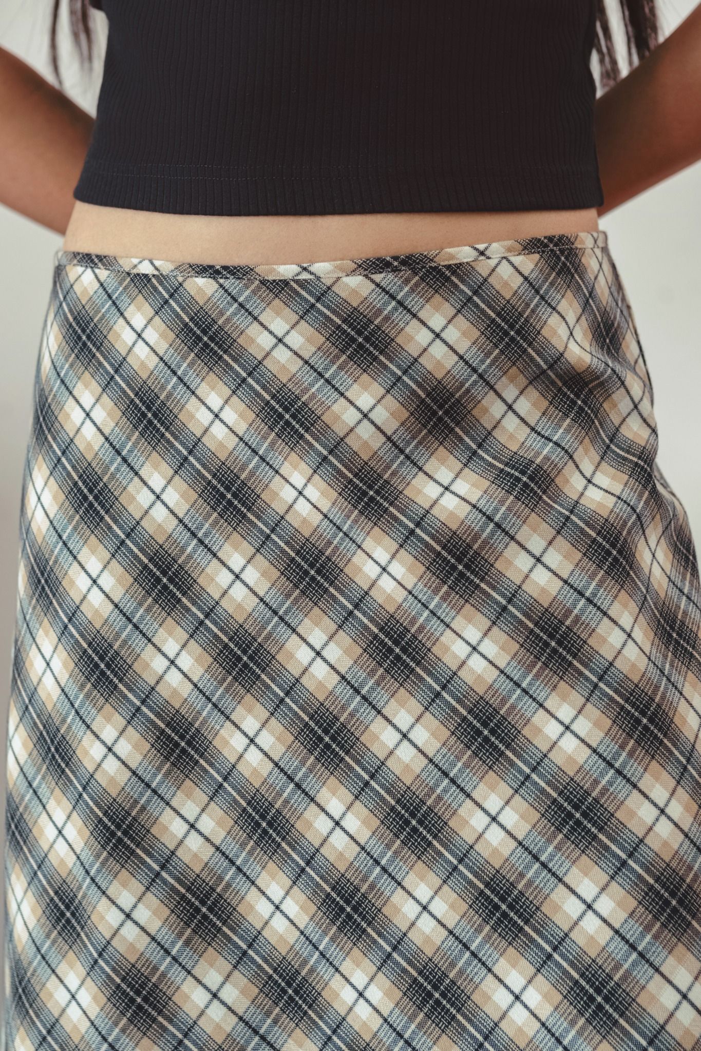  Tartan Mid-Length Skirt 