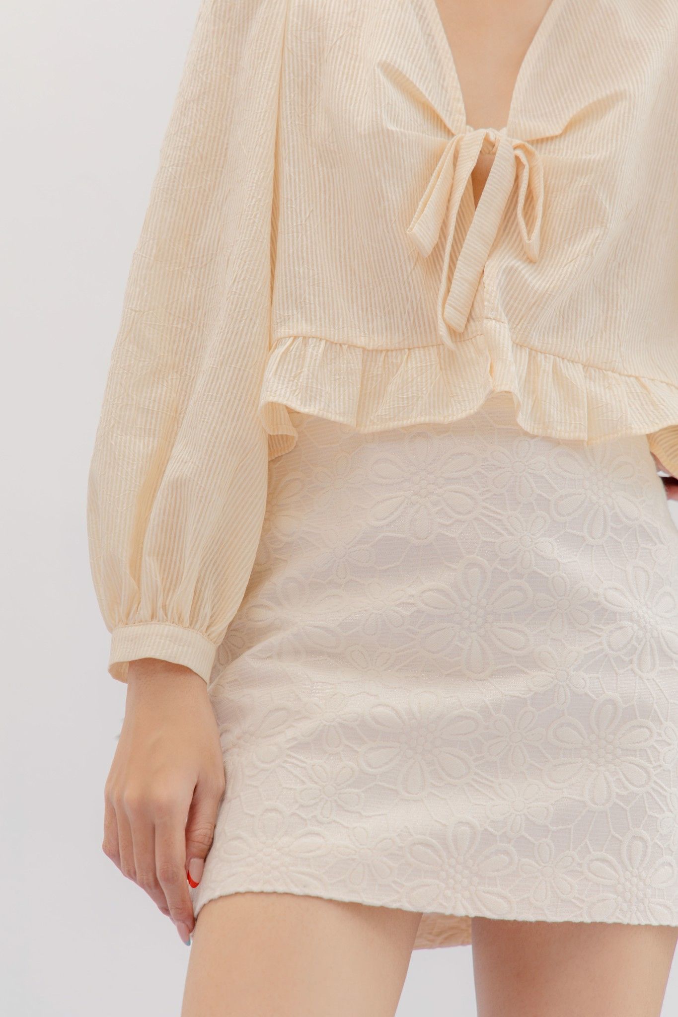 Ruffle Tie Front Blouse