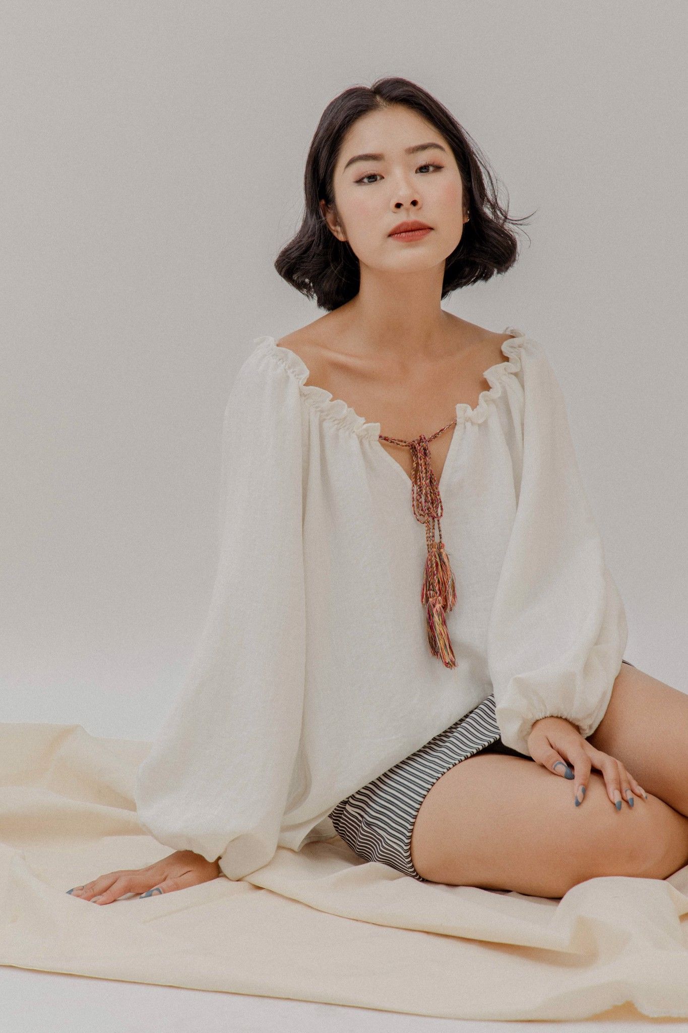 White Blouse With Tassels