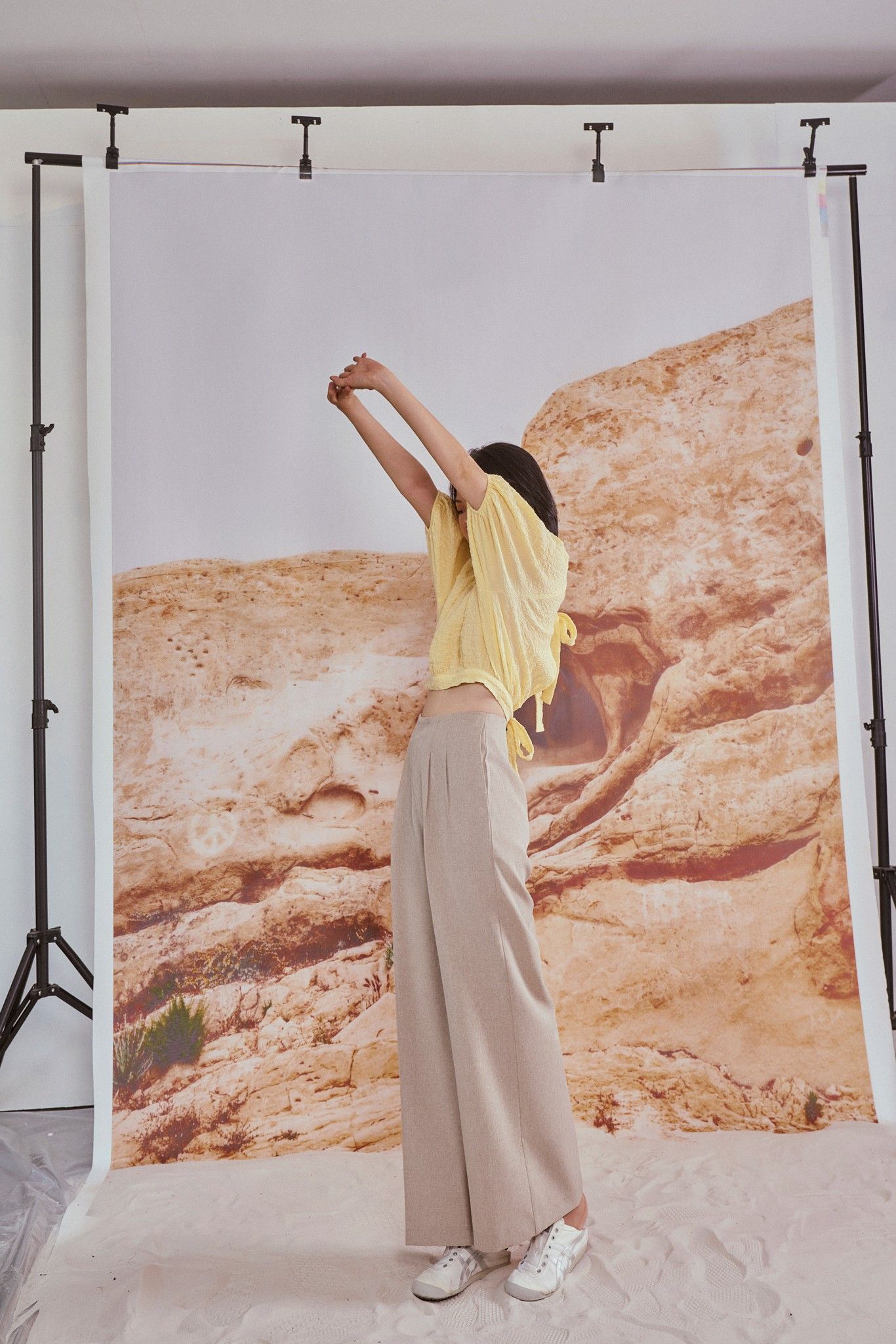Darted Wide Leg Trousers