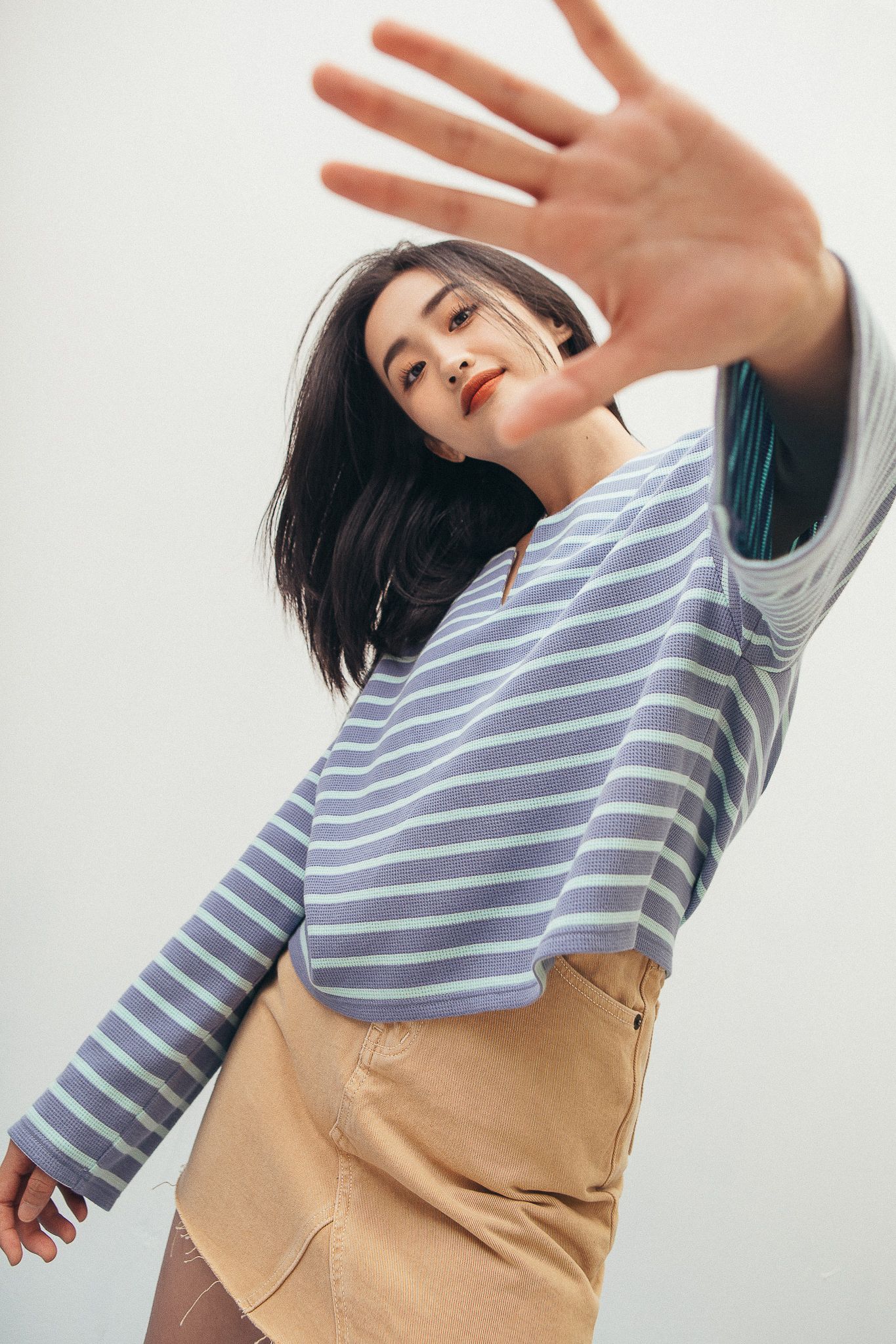 Striped Long Sleeve Top - Blue