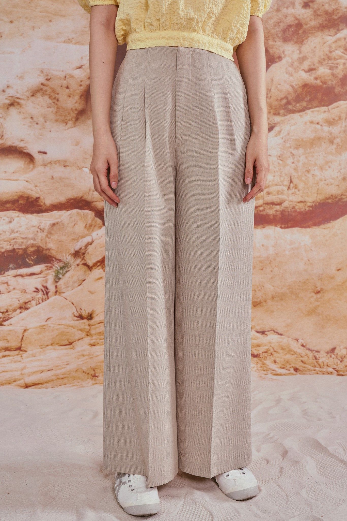 Darted Wide Leg Trousers
