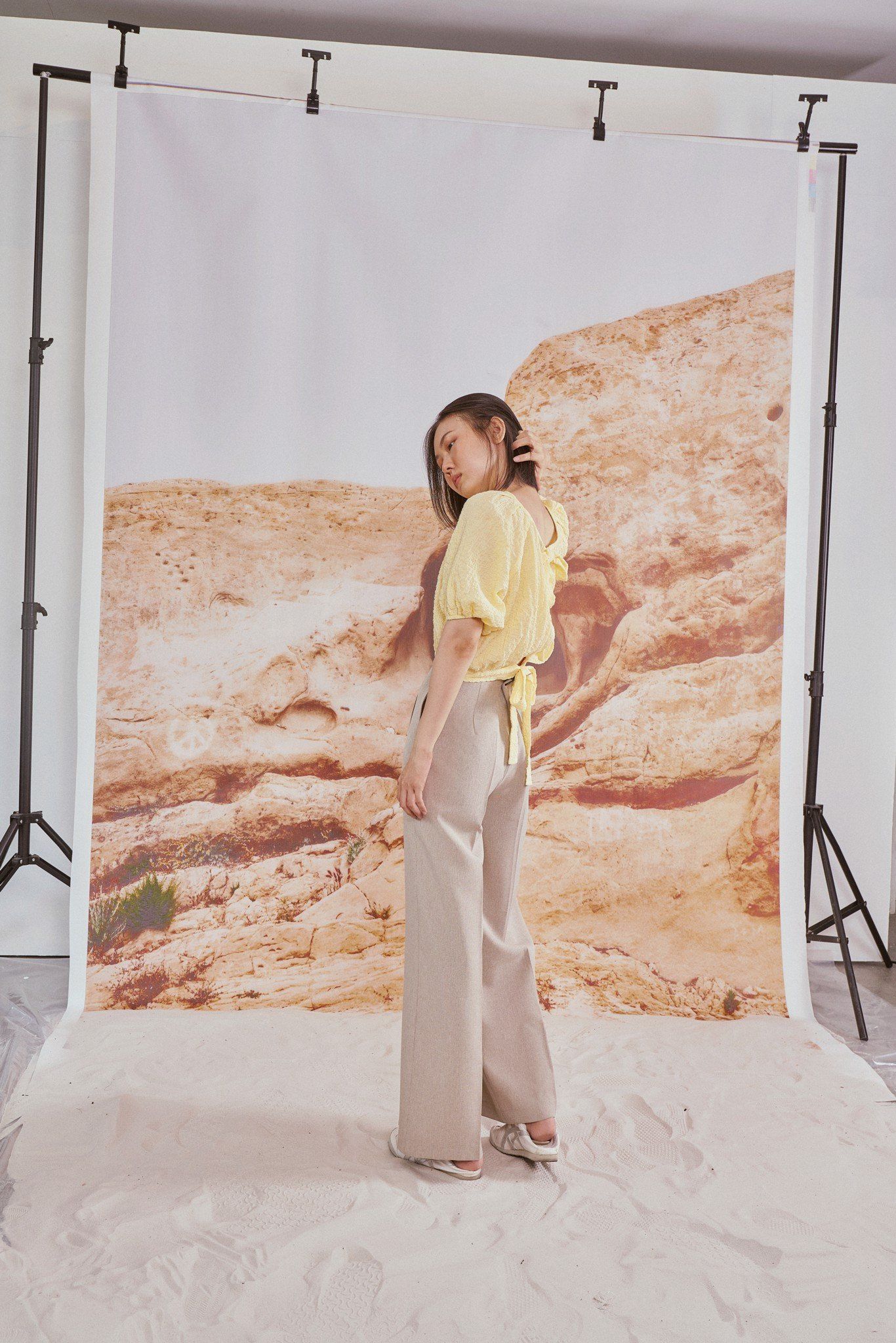 Darted Wide Leg Trousers