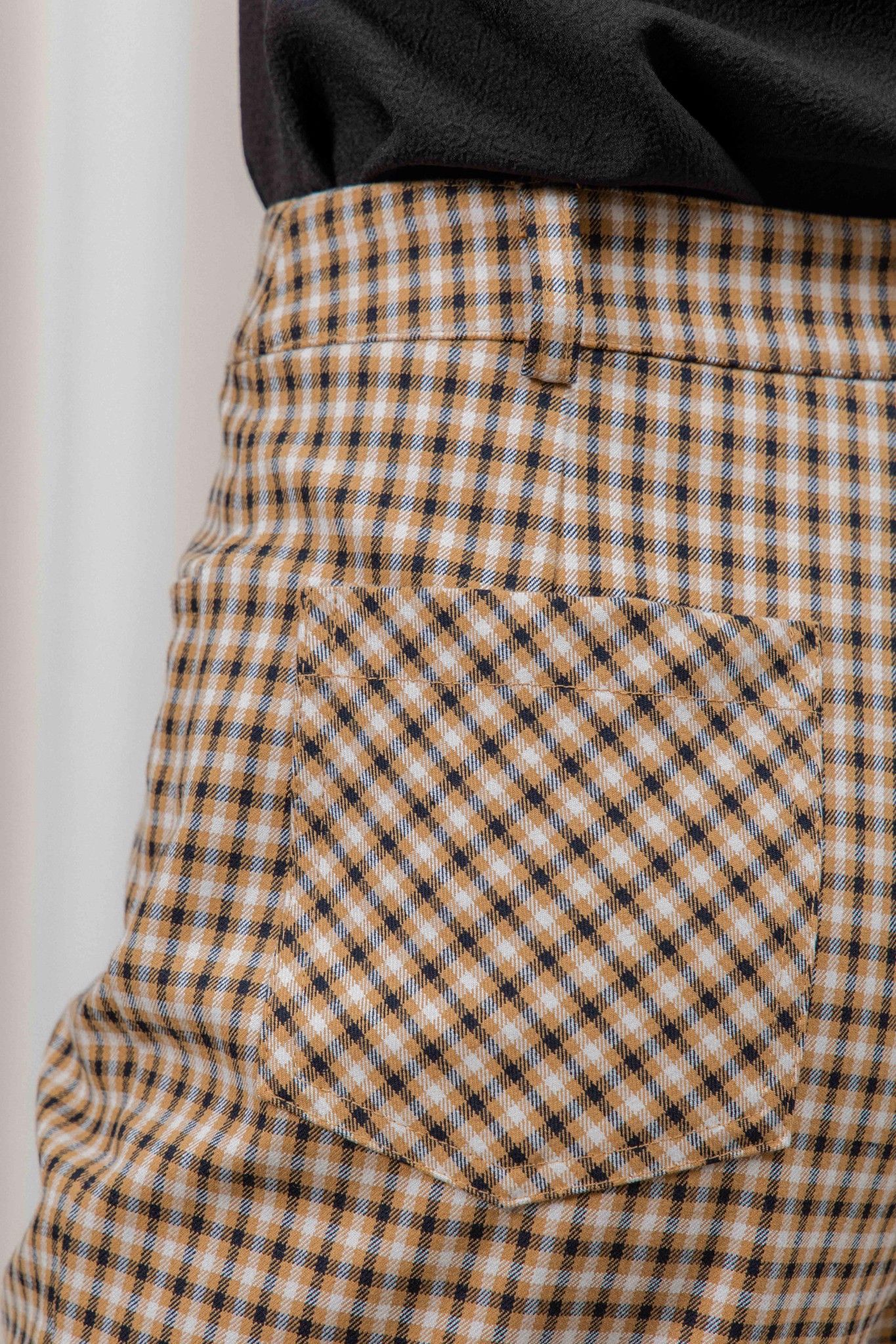 Checked Straight Leg Trousers