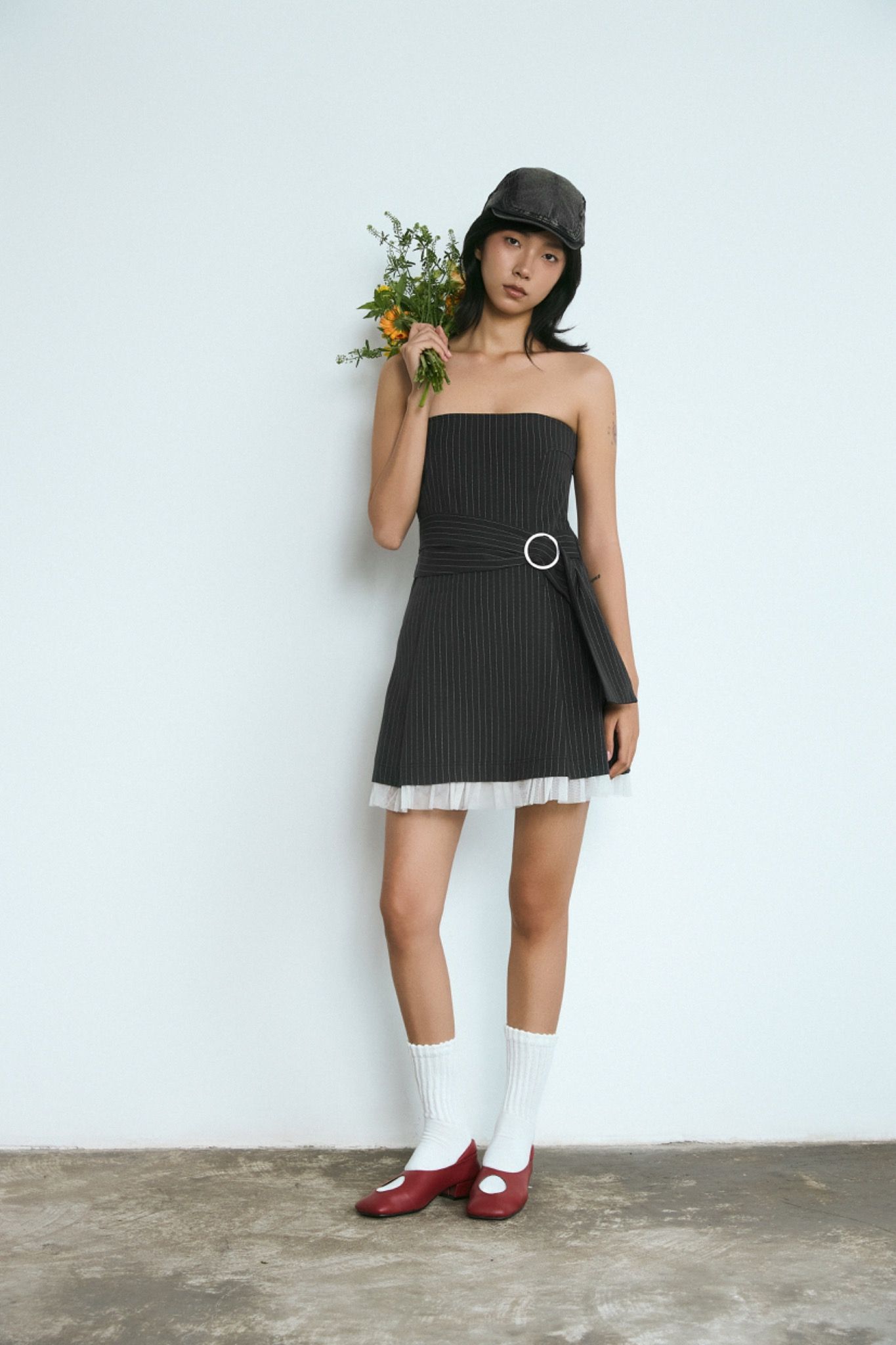 Striped Scoop Neck Mini Dress
