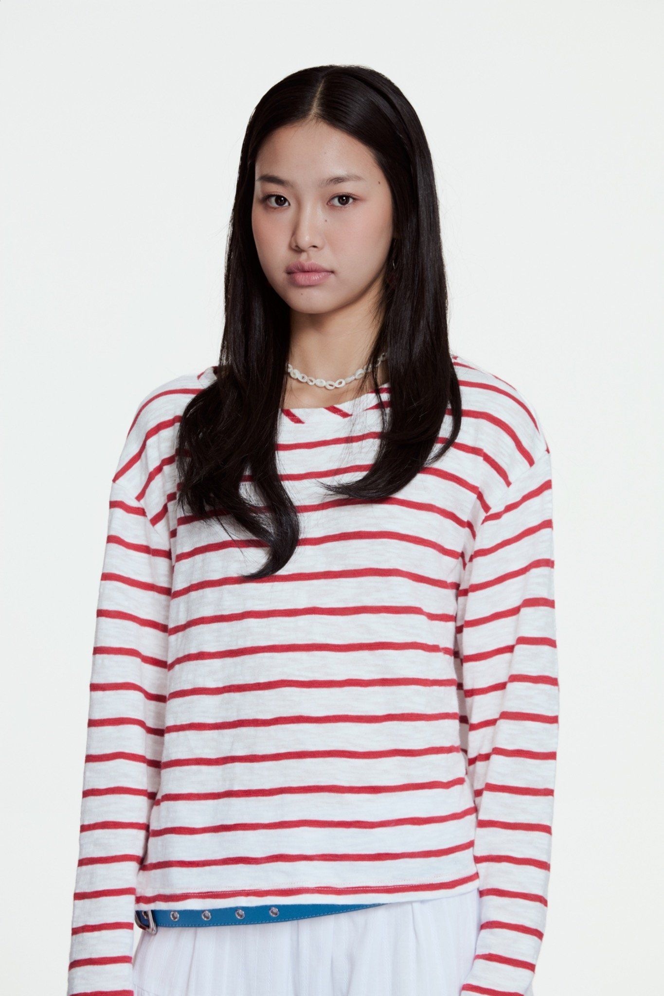 Striped Long Sleeve T-shirt - Red