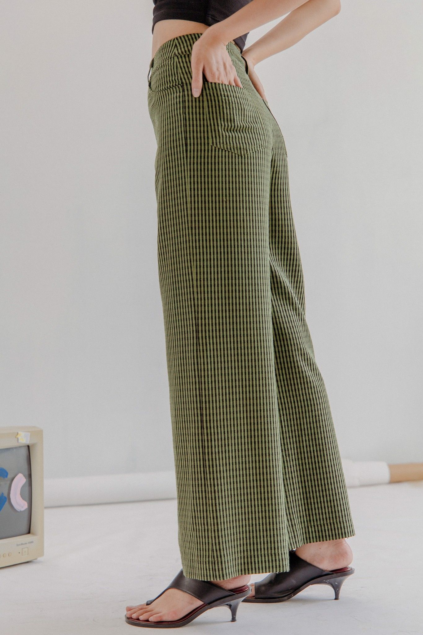 Green Flared Trousers