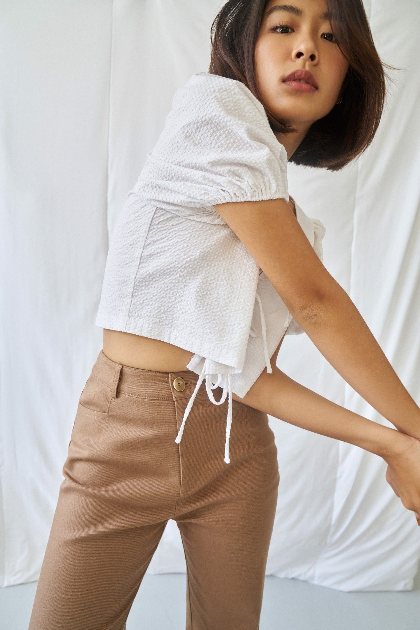 White Tie Up Blouse