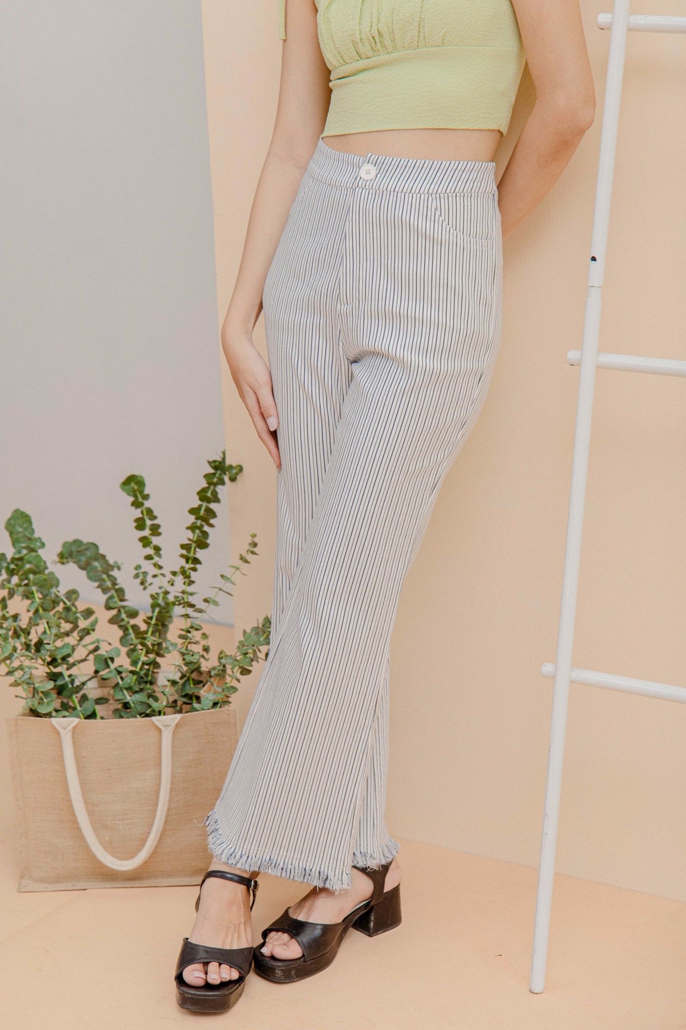Striped Flared Trousers