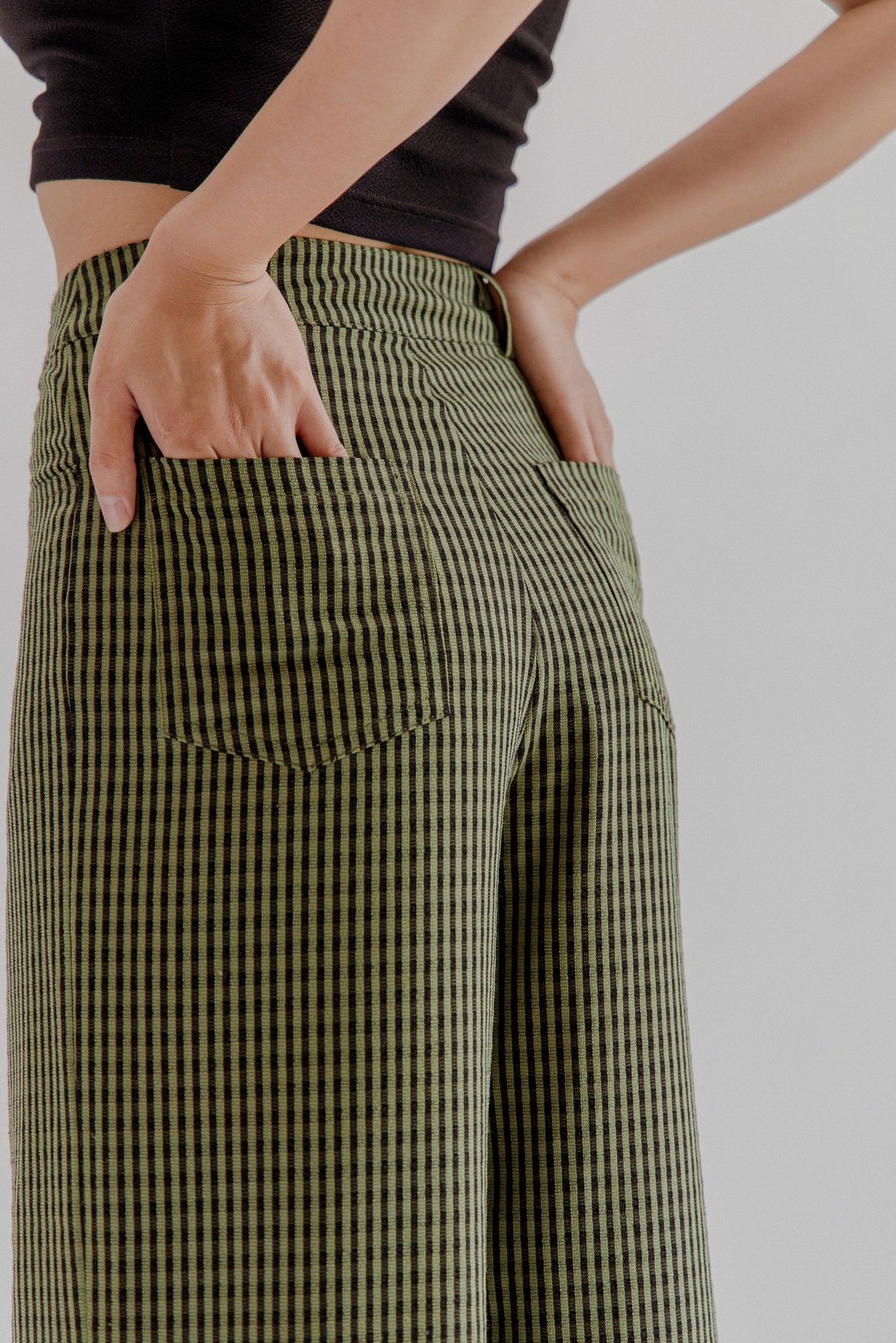 Green Flared Trousers