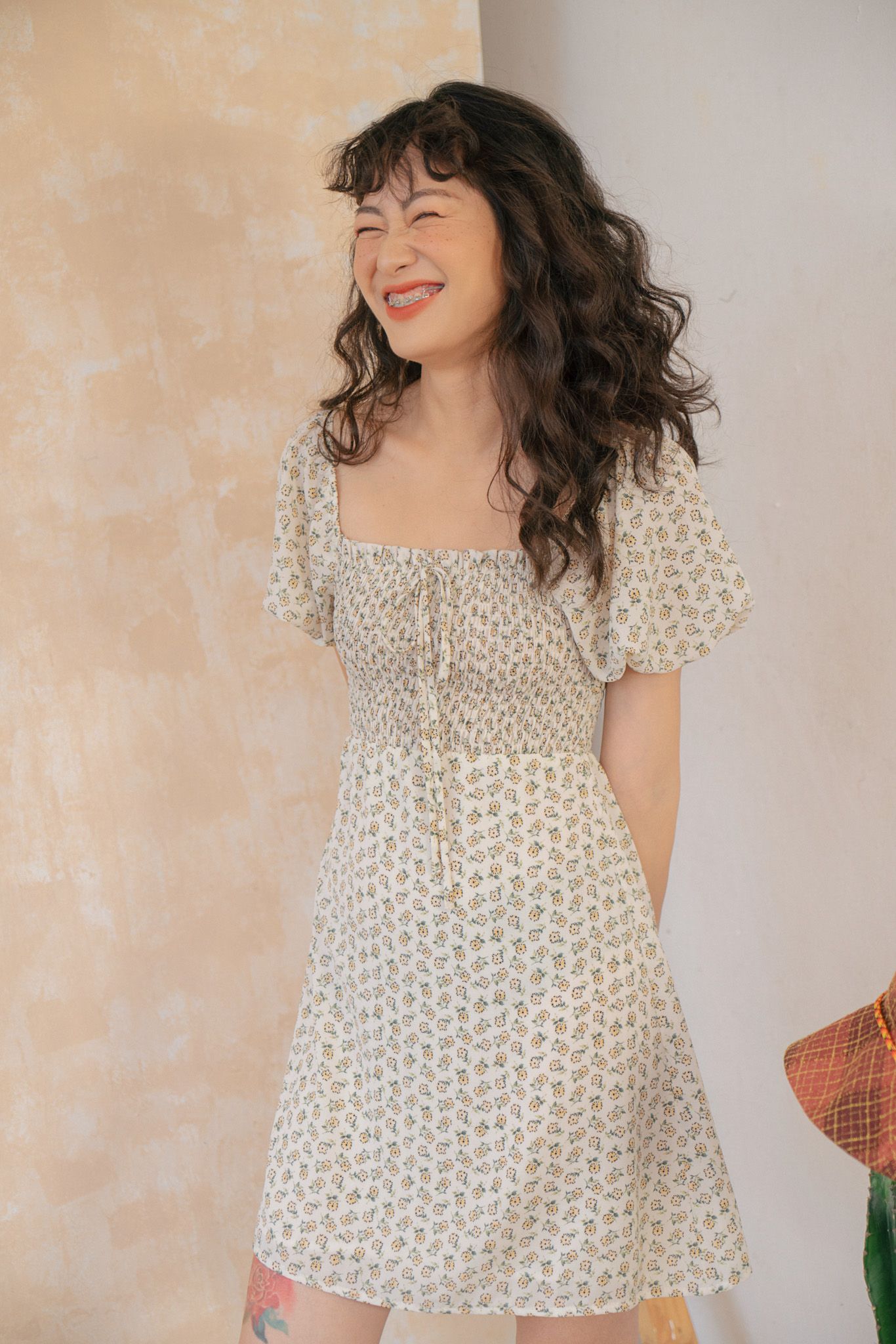 Floral Puff Sleeve Mini Dress