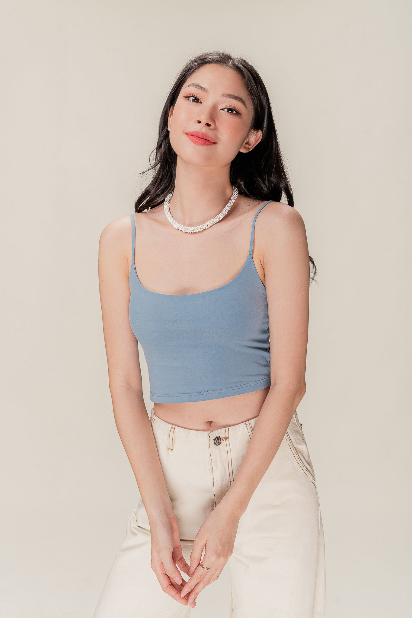  Blue Cropped Cami Top 