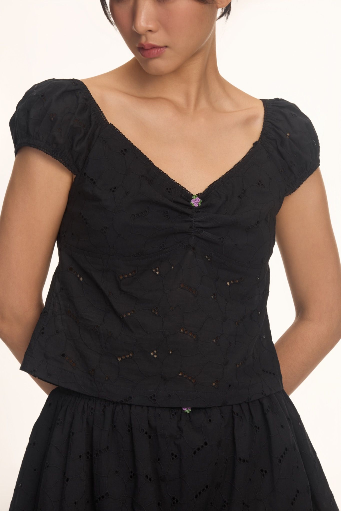 Black Embroidered Top