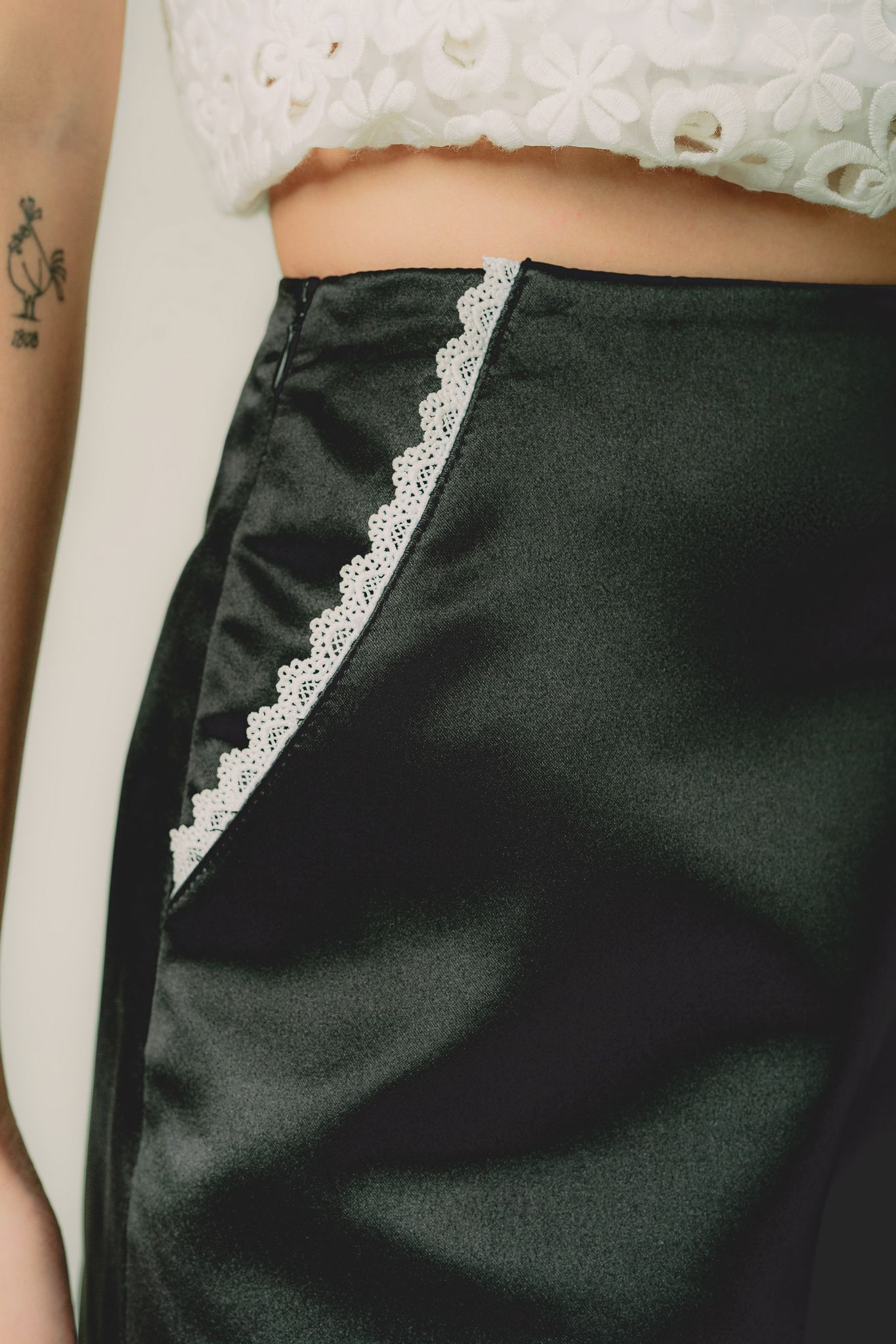  Black High Waist Taffeta Shorts 