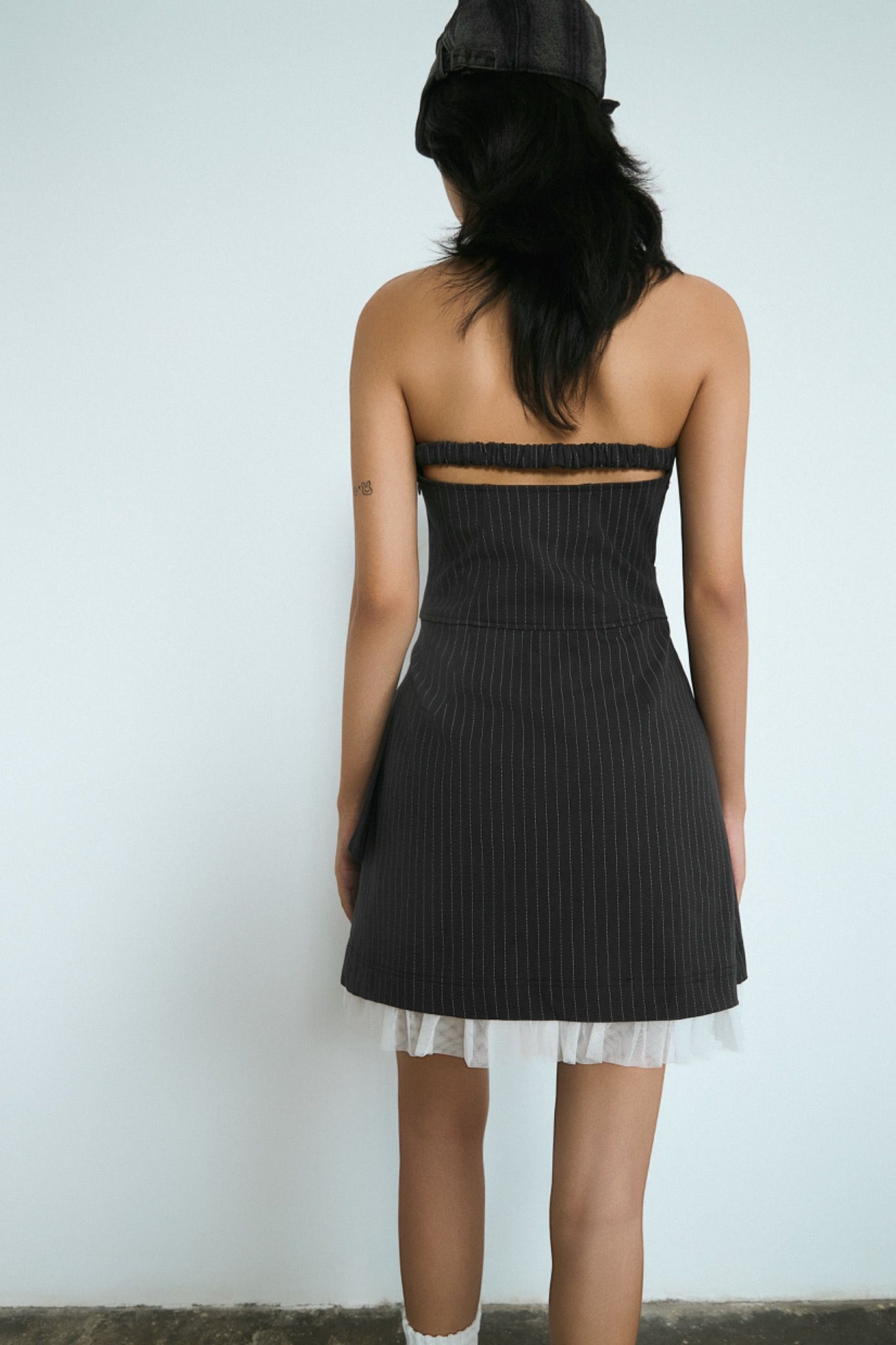 Striped Scoop Neck Mini Dress