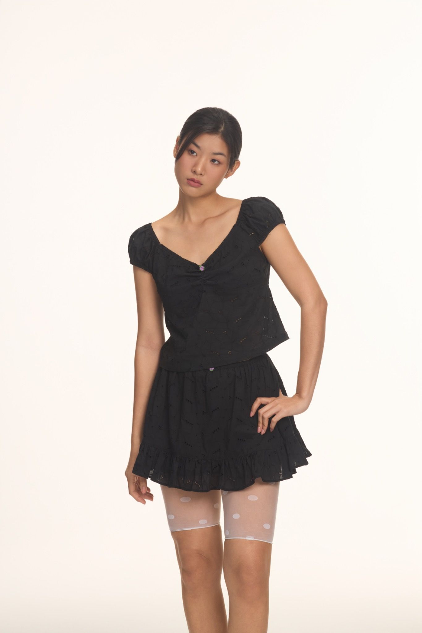 Black Embroidered Top