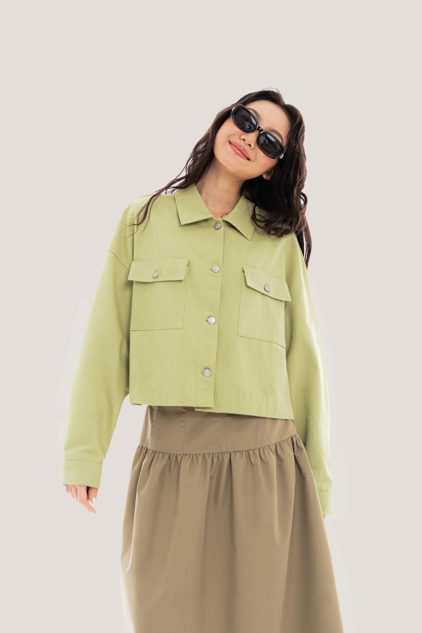  Avocado Khaki Boxy Jacket 