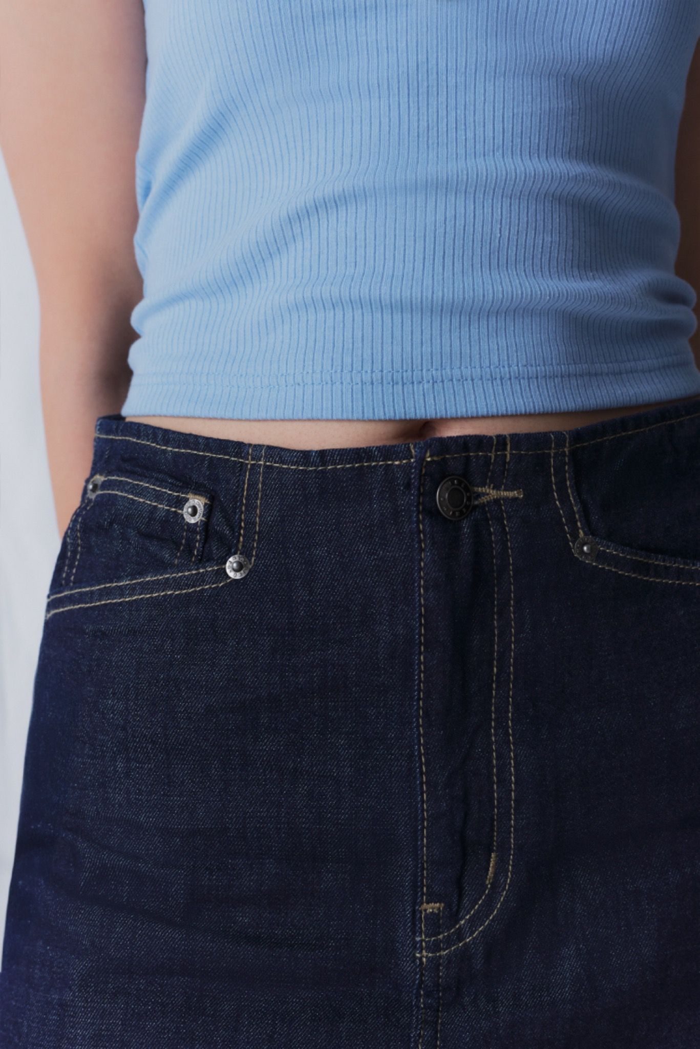 Indigo Denim Maxi Skirt