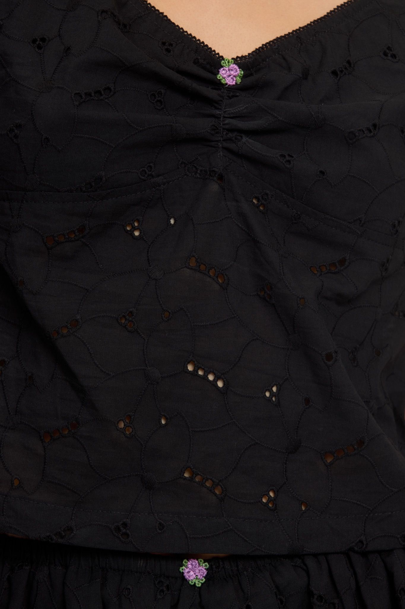 Black Embroidered Top