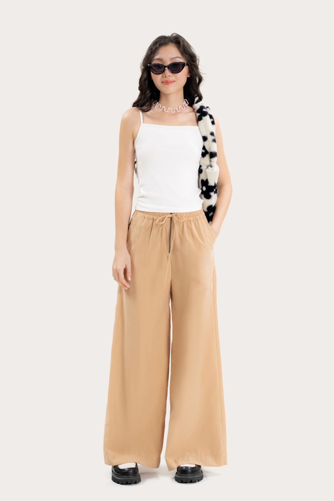  Light Corduroy Brown Zipper Khaki Trousers 